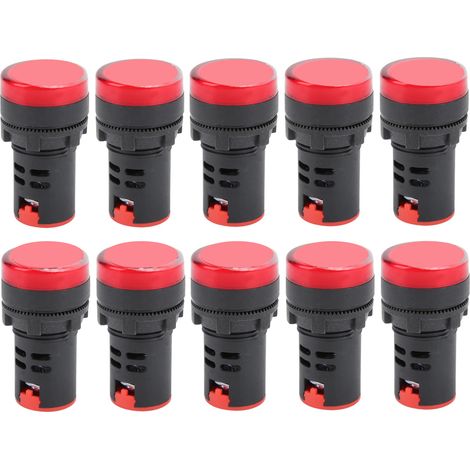 10 Stück Ad16-22ds Hochleistungs-led-anzeigeleuchte Rot Für Ac/dc24v-signalisierung