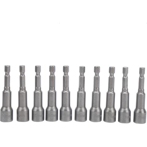 Satz Mit 10 X 10 Mm Sechskant-steckschlüsseln Aus Chrom-vanadium-stahl, Mit Starker Magnetisierung, Robustem Zubehör