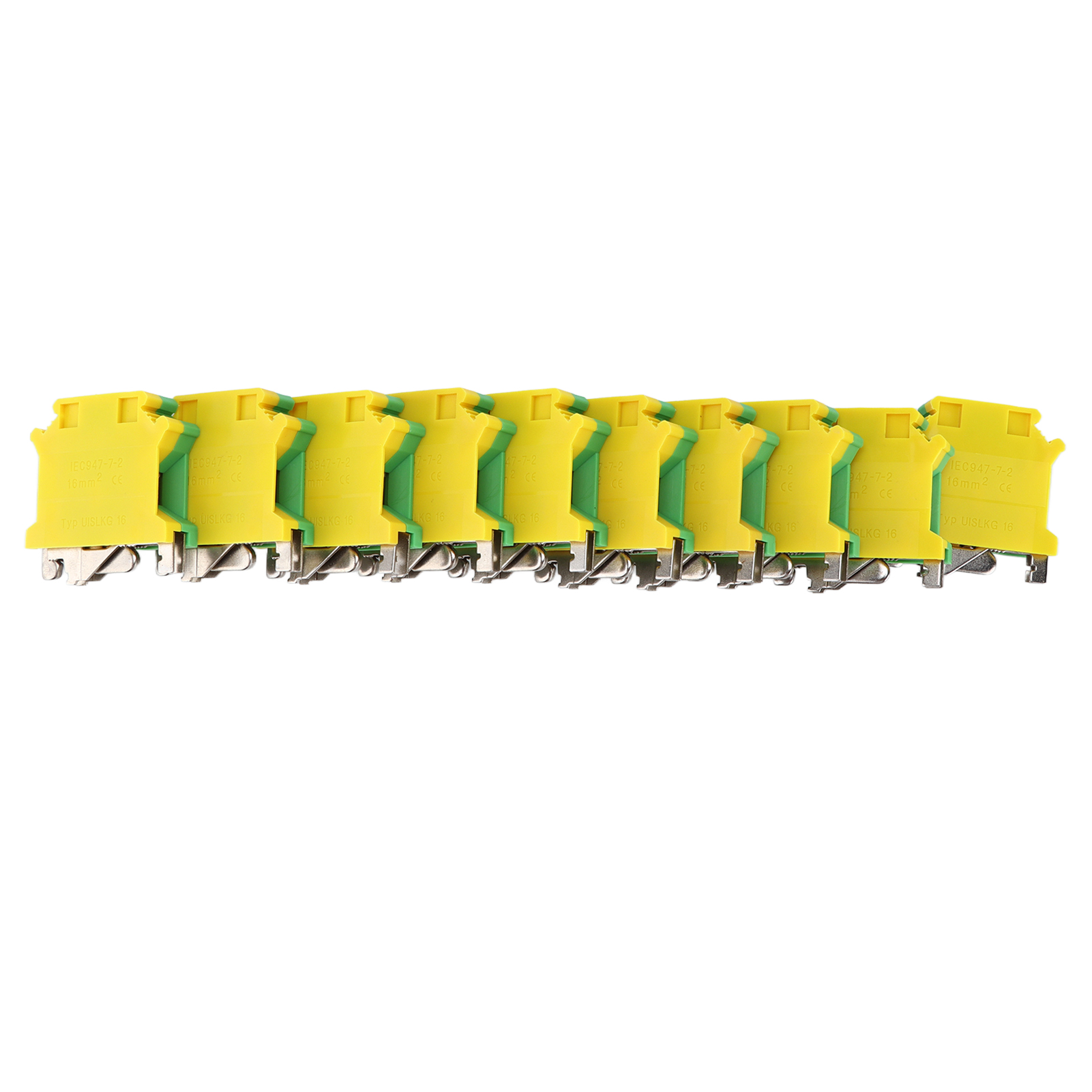 50 Stück Din-schienen-erdungsschienen (2 Kanäle), Reinkupfer, Uslkg-16, 101a, Anschlussblock Für Omega-schiene