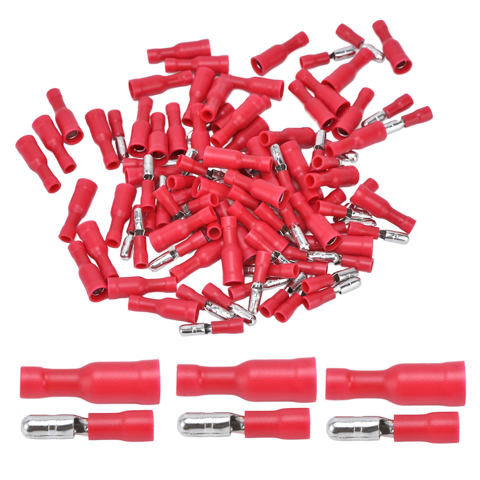 Packung Mit 50 Schnellcrimp-stecker-buchsen-steckverbindern, Isolierten Klemmen Für Drähte Von 22-16 Awg, Stoßverbinder.