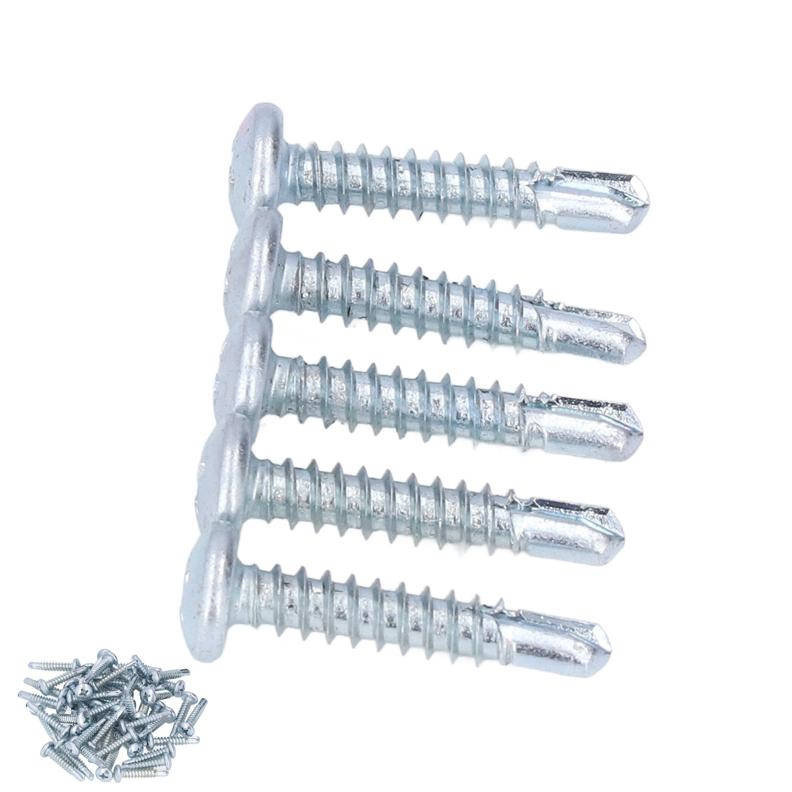 50 Verzinkte Kreuzschlitzschrauben Aus Kohlenstoffstahl, Selbstbohrende Rundkopfschrauben 4,8 X 25 Mm, Ersatzpackung