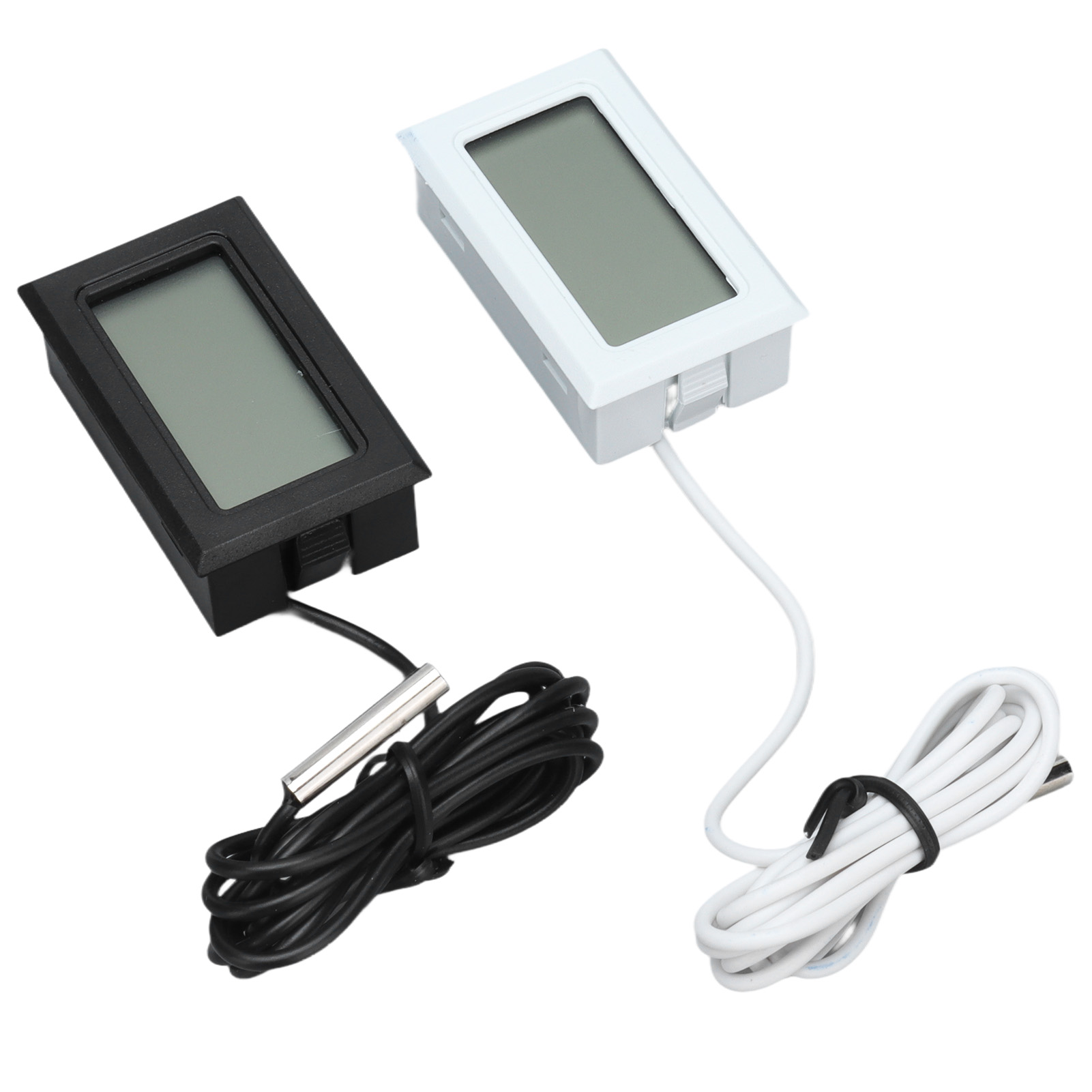 Zweiteiliges Digitales Thermometer, Thermostat Mit Sonde, Temperaturmessung, Aktualisierungsrate 2 Sekunden, Schwarzweiß