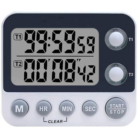 Doppelter Digitaler Küchentimer, Timer Mit Einstellbarer Lautstärke Und Alarmfunktion, Kochtimer, Stoppuhr, Großes Lcd-display