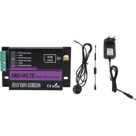 2-kanal-4g-sms-alarmsteuerung Sm2 Wlte Ea Mit Temperatur- Und Feuchtigkeitssensor, Webanwendung, Stromausfallwarnung, 100–240-v-eu-stecker