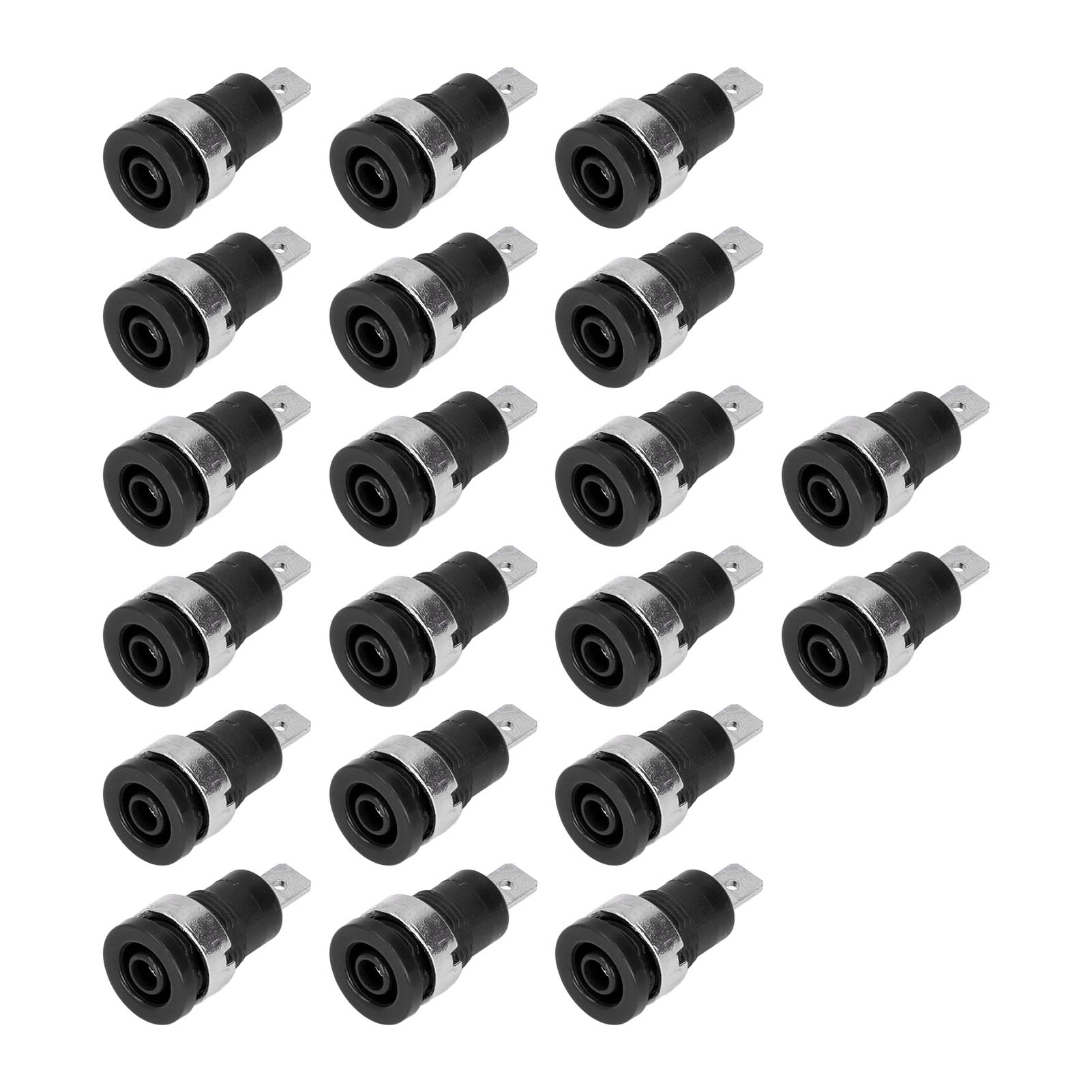20 X 4-mm-bananenstecker, Robuste Verbindung, Korrosionsbeständig, Zuverlässige Leistung, Zubehör Für Elektrische Prüfungen, Schwarz