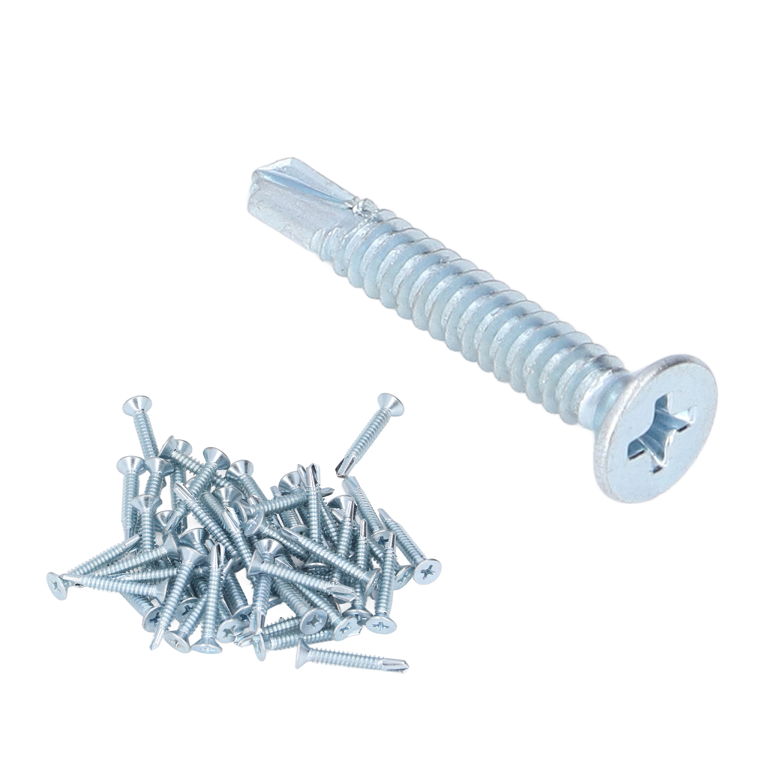 50-teiliges Selbstbohrendes Metallschraubenset Aus Kohlenstoffstahl Mit 4,8 X 32 Mm Phillips-senkkopf Für Reparaturen