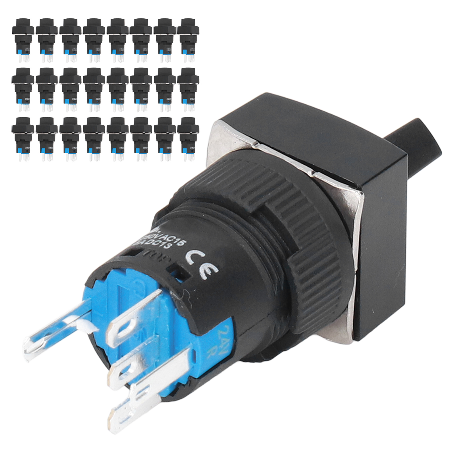 5-poliger, 16 Mm² Großer, Selbstverriegelnder 24-v-drehschalter, 25er-packung, Roter Knopf Bemla1611xd/21f, Selbstverriegelnder Drehschlüsselwähler Für Bedienfeld