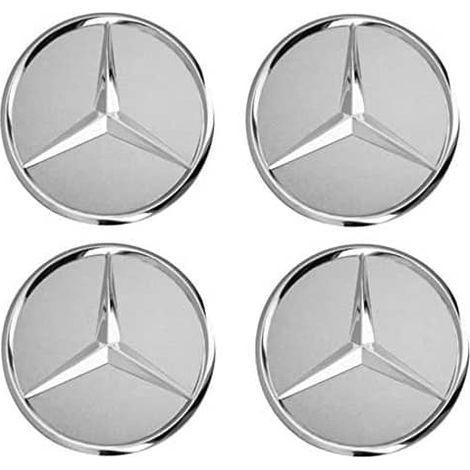 Mercedes 75-mm-radkappen, Silber, 4er-set, Passend Für Autonabenkappen, Außenzubehör, 7,5 Cm