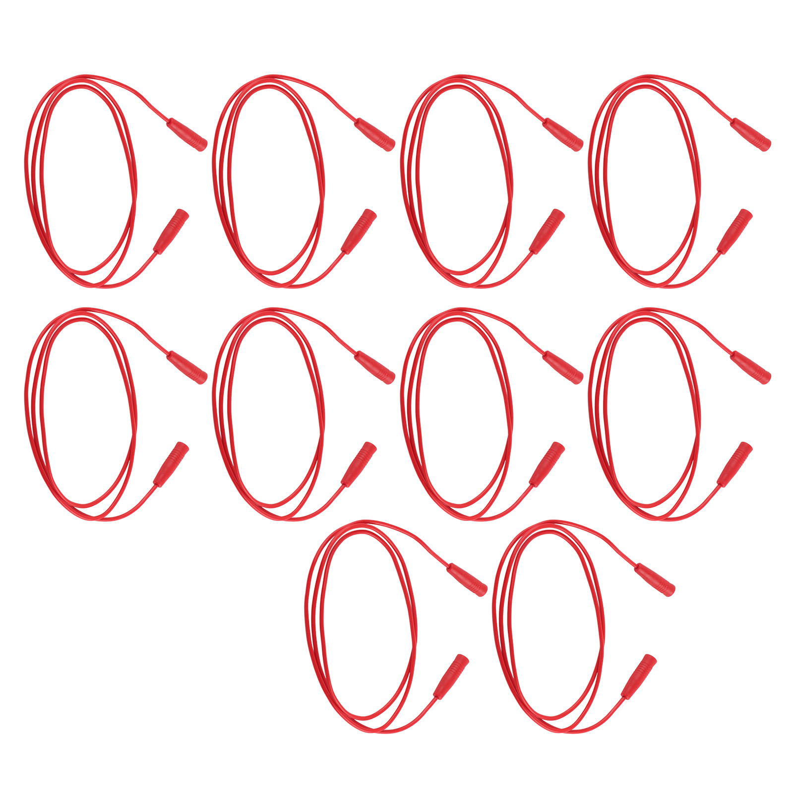 Packung Mit 10 Elektrischen Messleitungen, 0,44 Mm², 2 Mm Bananenstecker (weiblich Auf Weiblich), Rot, J.70029