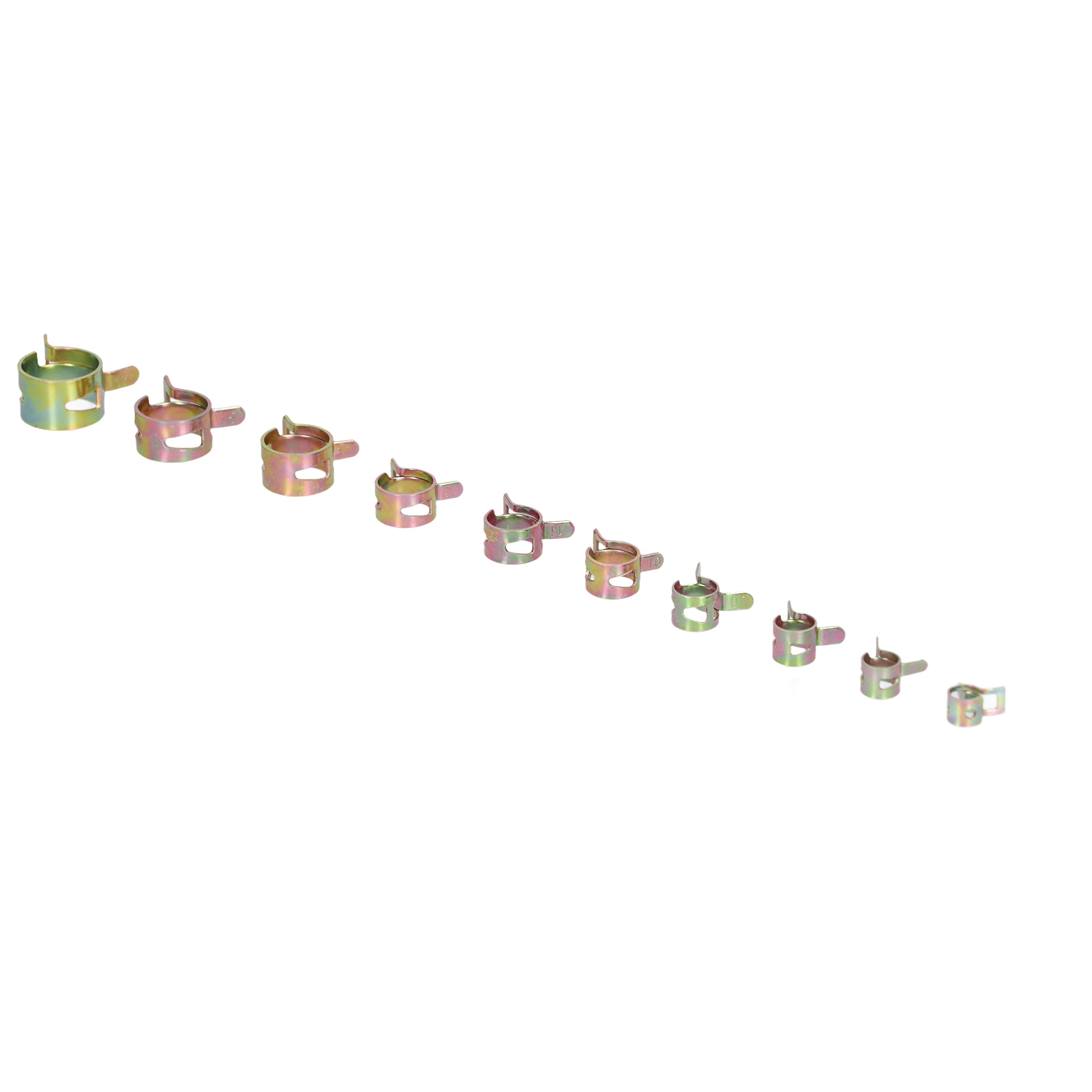 100-teiliges Set Verzinkter, Elastischer, Verstellbarer Schlauchschellen, Deutsche Ausführung, Rohrschellen, Set Fs090222
