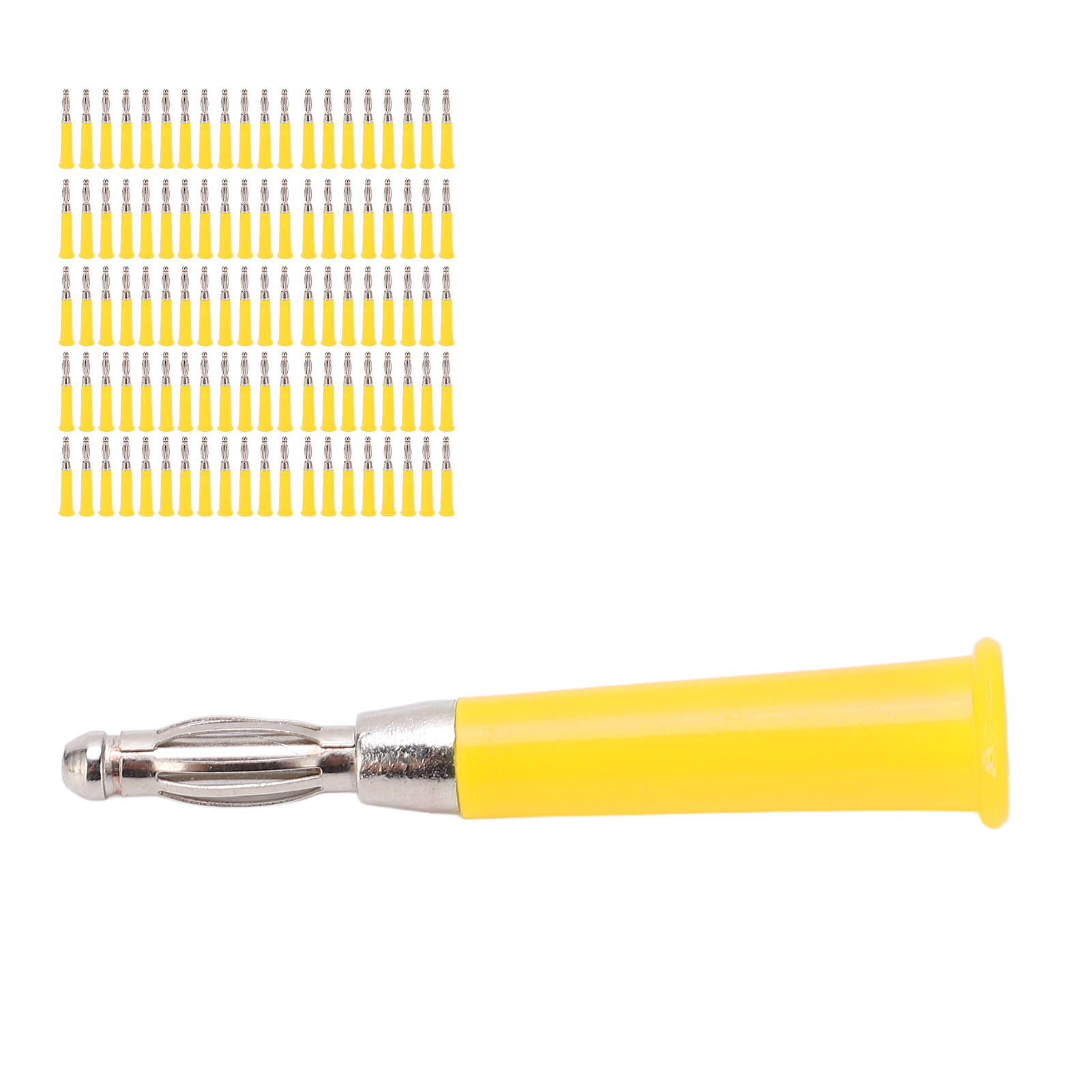 Vergoldeter 4-mm-bananenstecker, 100er-packung Lötstecker Für Industrieanlagen, Maschinenzubehör-set, Gelbe Anschlüsse J.10010