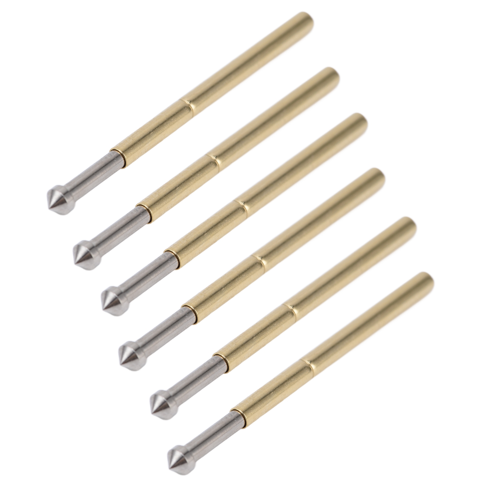 Packung Mit 100 Federbelasteten Prüfspitzen, Konischer Kopf, 2,0 Mm, Für Bedrahtete Bauteile, Zuverlässig Und Praktisch