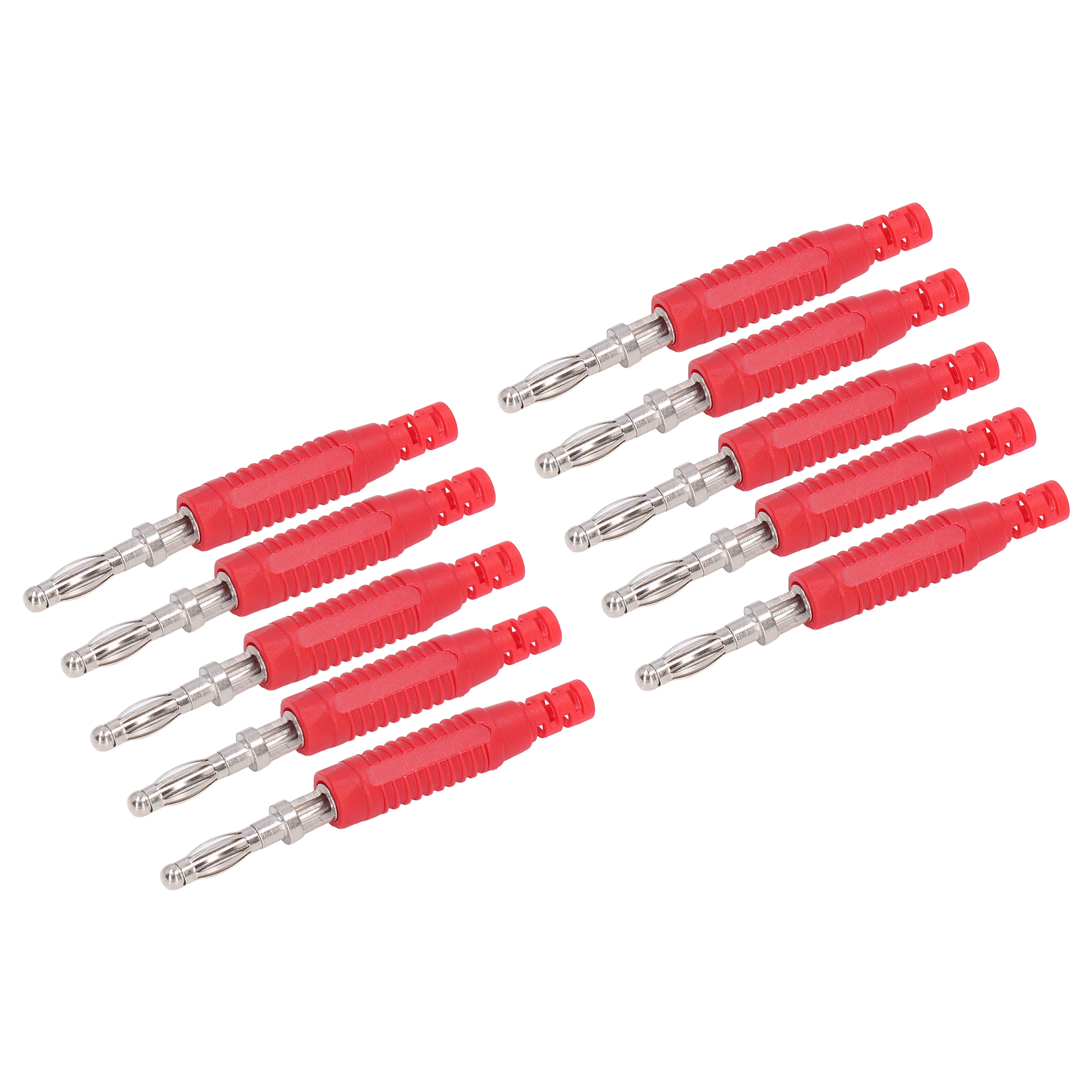 Packung Mit 10 Männlichen Bananensteckern Aus Messing, Pa-buchsenstecker, Crimpspitze, Isolierhülse, J.10031-prüfspitzenadapter, Rot