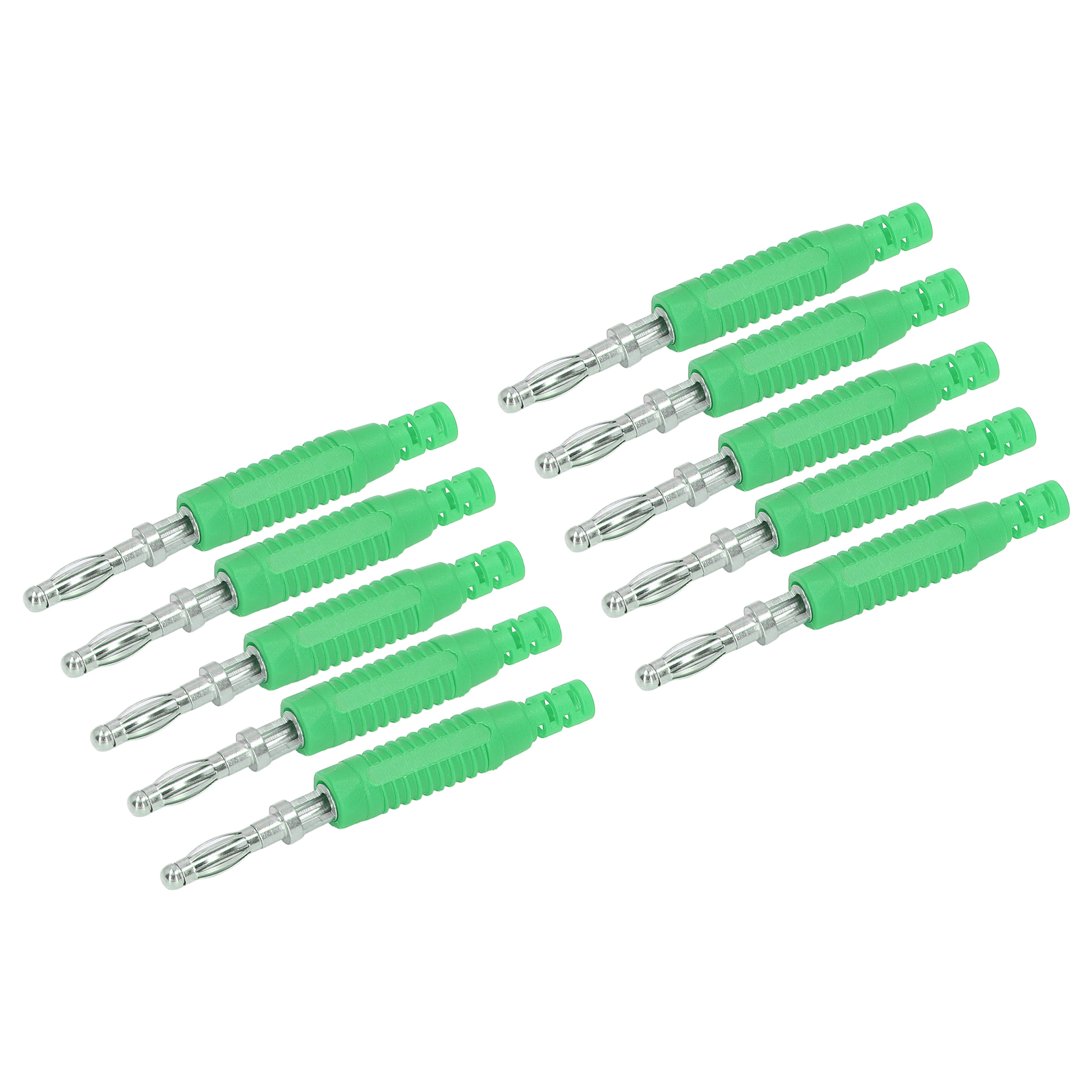 Set Mit 10 Männlichen Messing-bananensteckern (pa-buchse), Crimpverbinder, Isolierrohr, Prüfspitzenadapter J.10031 Grün