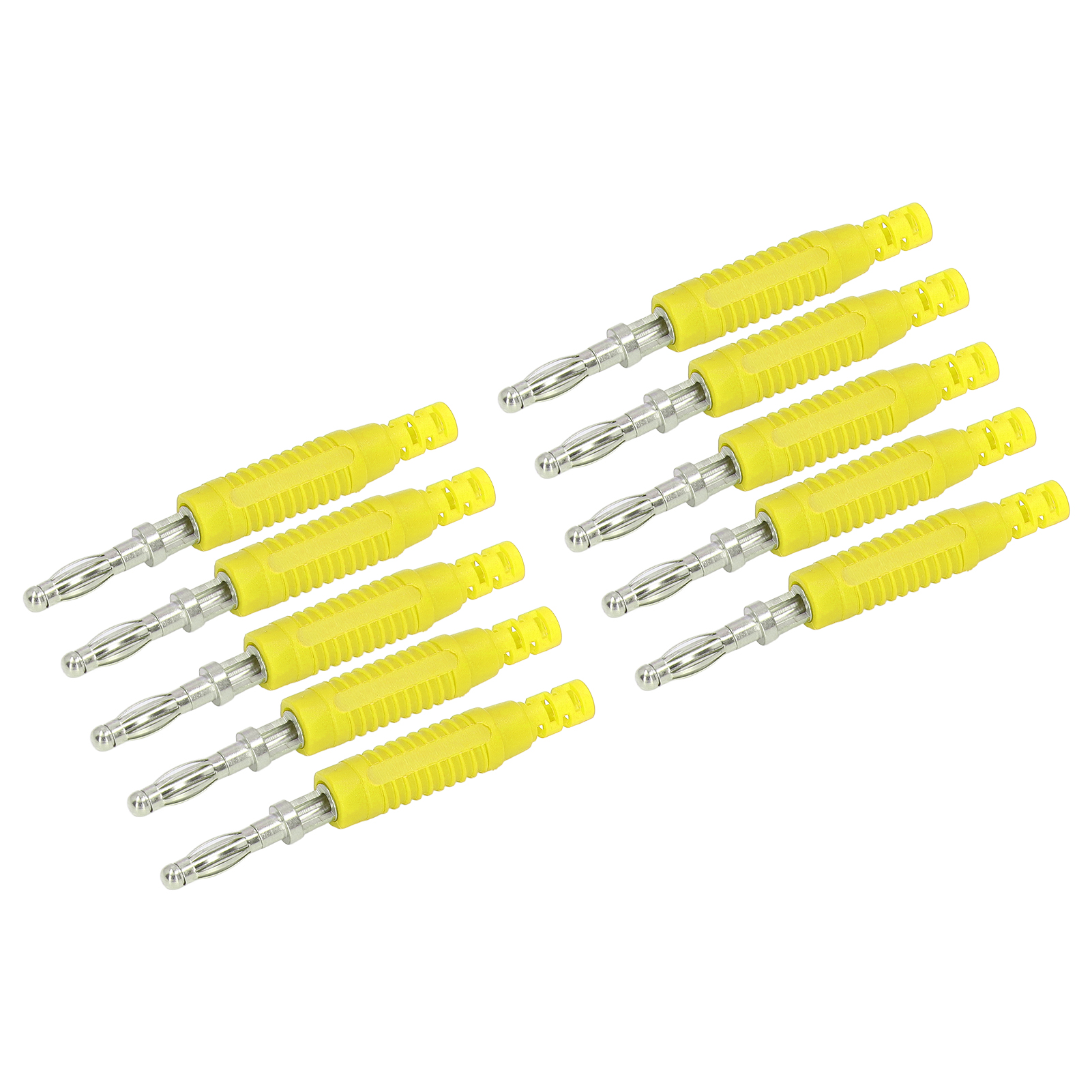Packung Mit 10 Männlichen Bananensteckern Aus Messing (pa-buchse J.10031), Schraubanschluss, Isolierrohr, Sondenadapter, Gelb