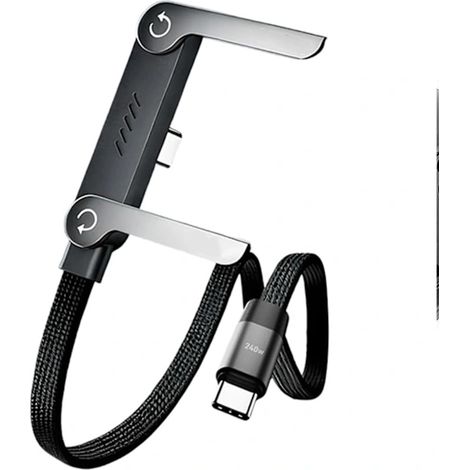 2-in-1-ladestation Mit Mehrfach Verstellbarer Typ-c-halterung Und 240-w-schnellladefunktion Über Dc-schnittstelle