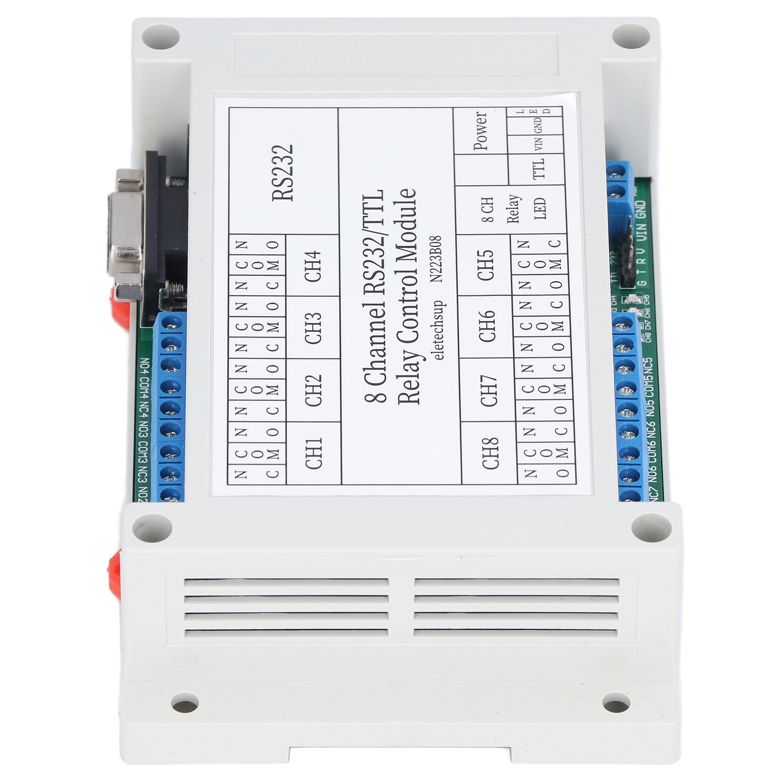8-kanal-dc-12v-rs232-seriell-port-relaismodul Mit Fernbedienungsplatine Und Led-abdeckung N223b08