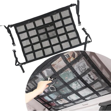 1 Gepäcknetz Fürs Autodach, 90 X 65 Cm, Doppellagig Verstärkt, Robust, Universell Einsetzbar, Flexibel, Ideal Für Camping Und Gepäck