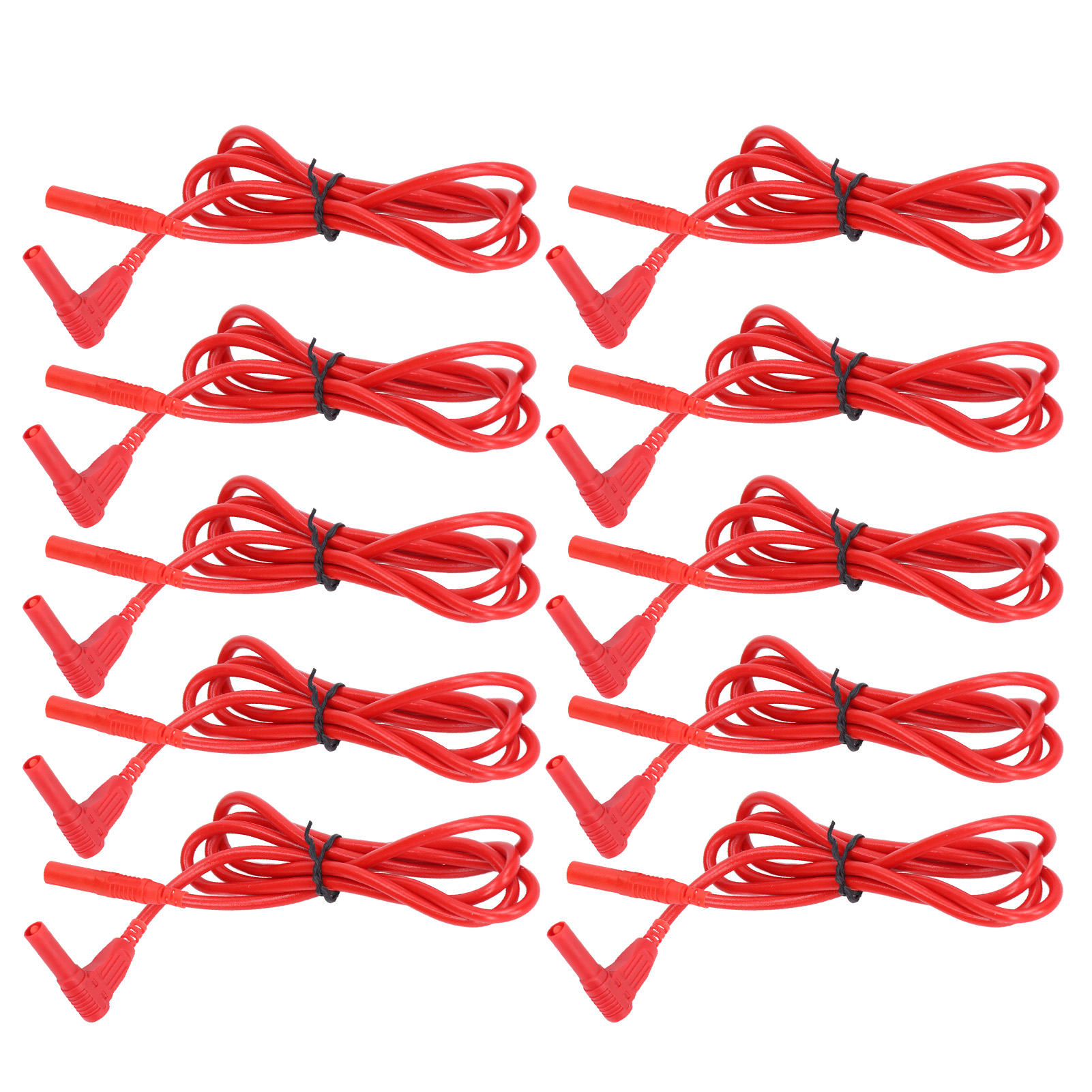 Packung Mit 10 Multimeter-messleitungen, 4-mm-stecker-auf-stecker, Bananenstecker-adapter J.70018 Rot