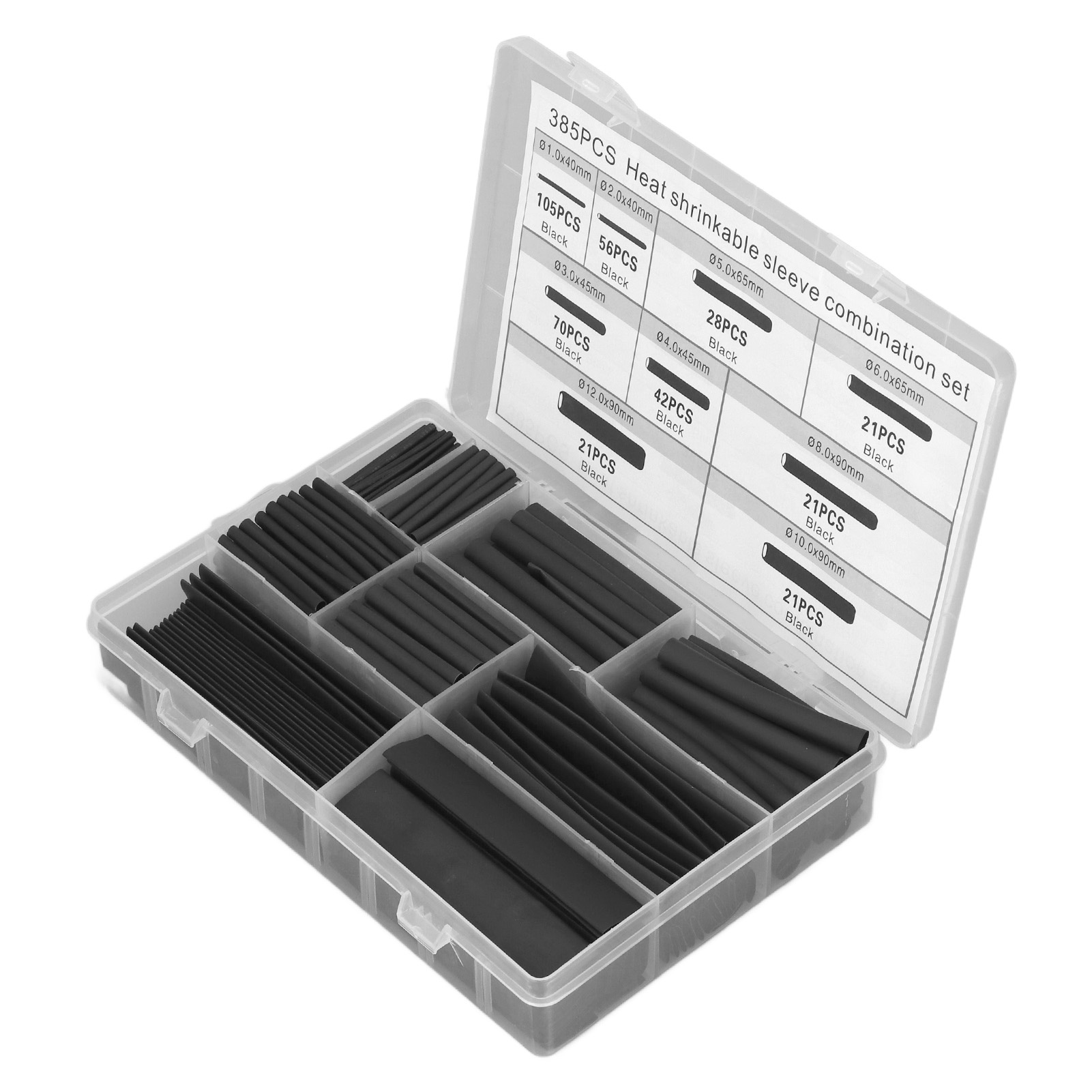 Packung Mit 385 Isolierenden, Flammhemmenden Schrumpfschläuchen Zum Schutz Von Elektrokabeln, Mehrzweck-crimpset