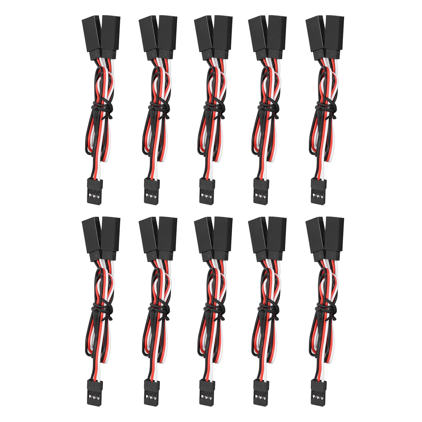 Packung Mit 10 Servo-verlängerungskabeln, 3-polig Buchse Auf Stecker, Drahtverbinder Für Leiterplatte, Fernbedienung, Y-typ, 300 Mm (11,81 Zoll)