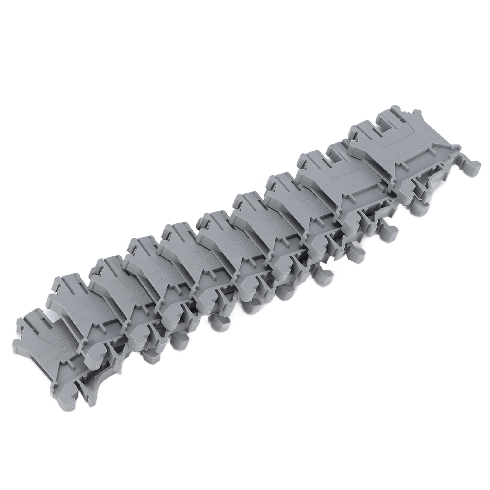 Packung Mit 100 Din-schienen-klemmenblöcken, Kupferschrauben, 800 V 32 A, Typ Uk-3n, Kombinationsanschluss