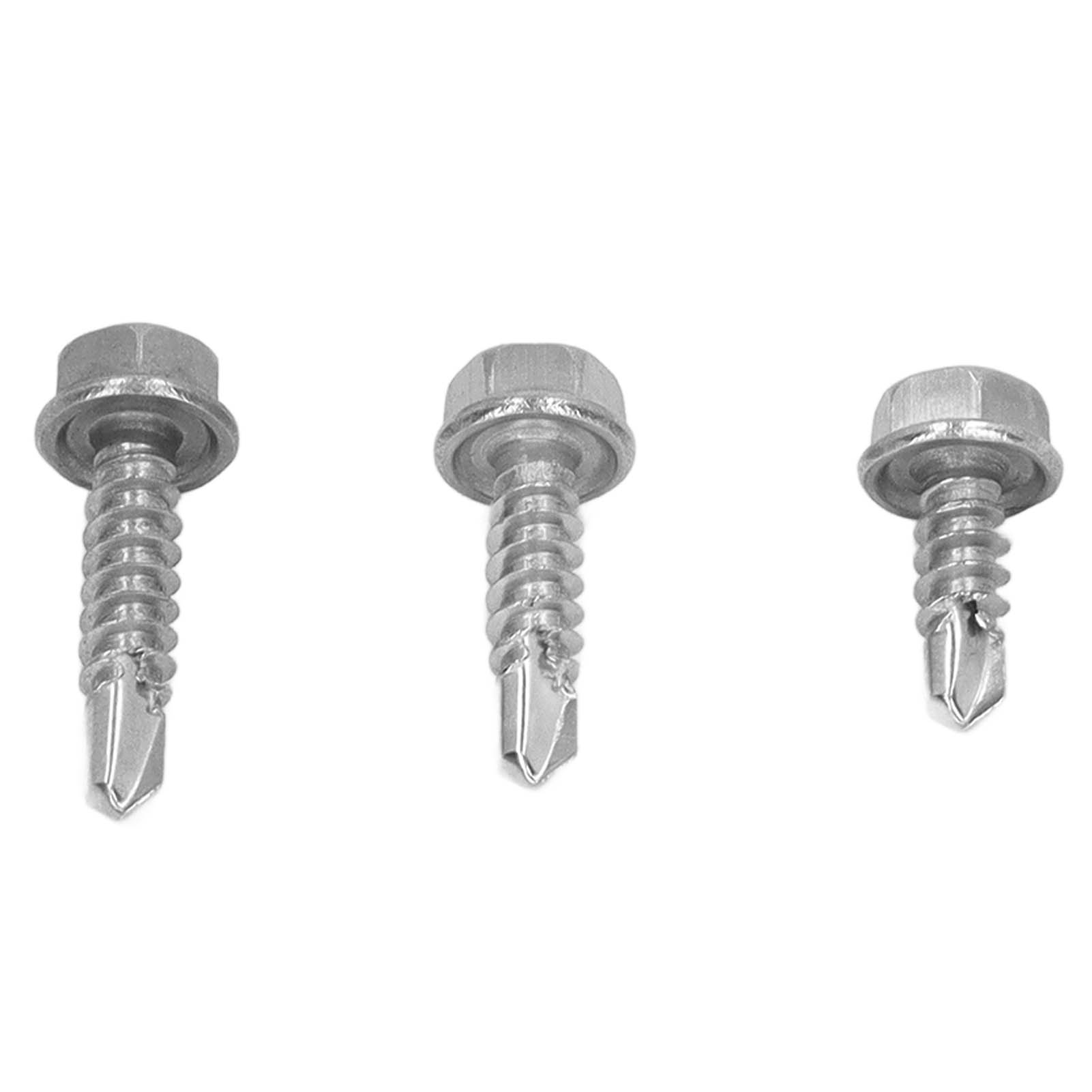 Packung Mit 150 Selbstbohrenden Schrauben Aus Edelstahl 304, Senkkopf Mit Sechskantscheibe, Sortiment An Metallschrauben.