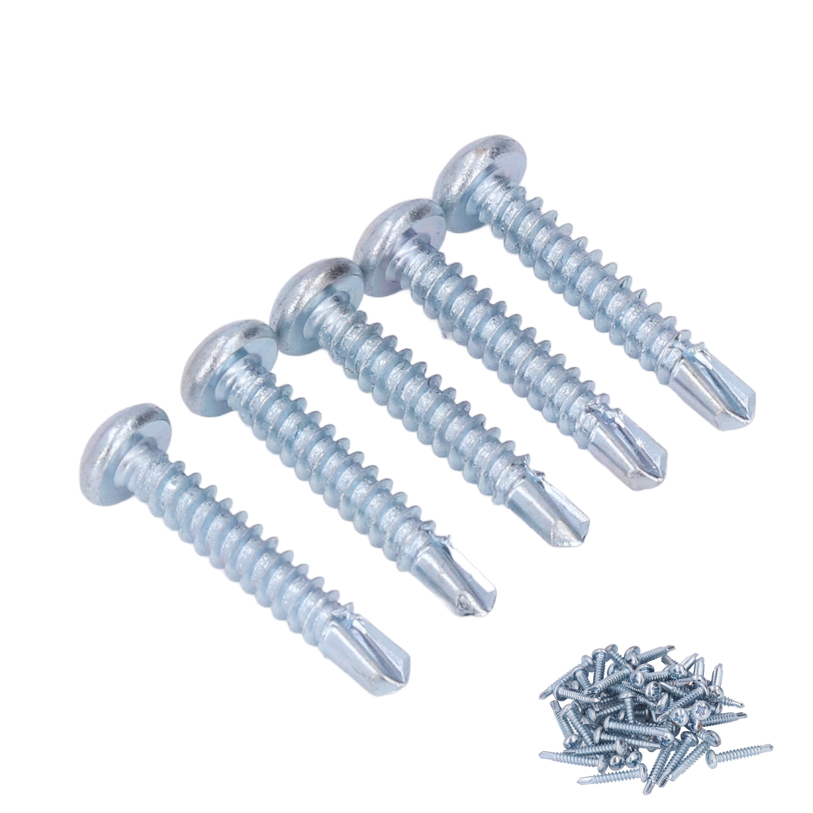 Selbstbohrende Holzschrauben Mit Rundkopf, 4,2 X 25 Mm, 50er-packung, Verzinkter Stahl, Kreuzschlitzschrauben Für Möbelreparatur Und -befestigung