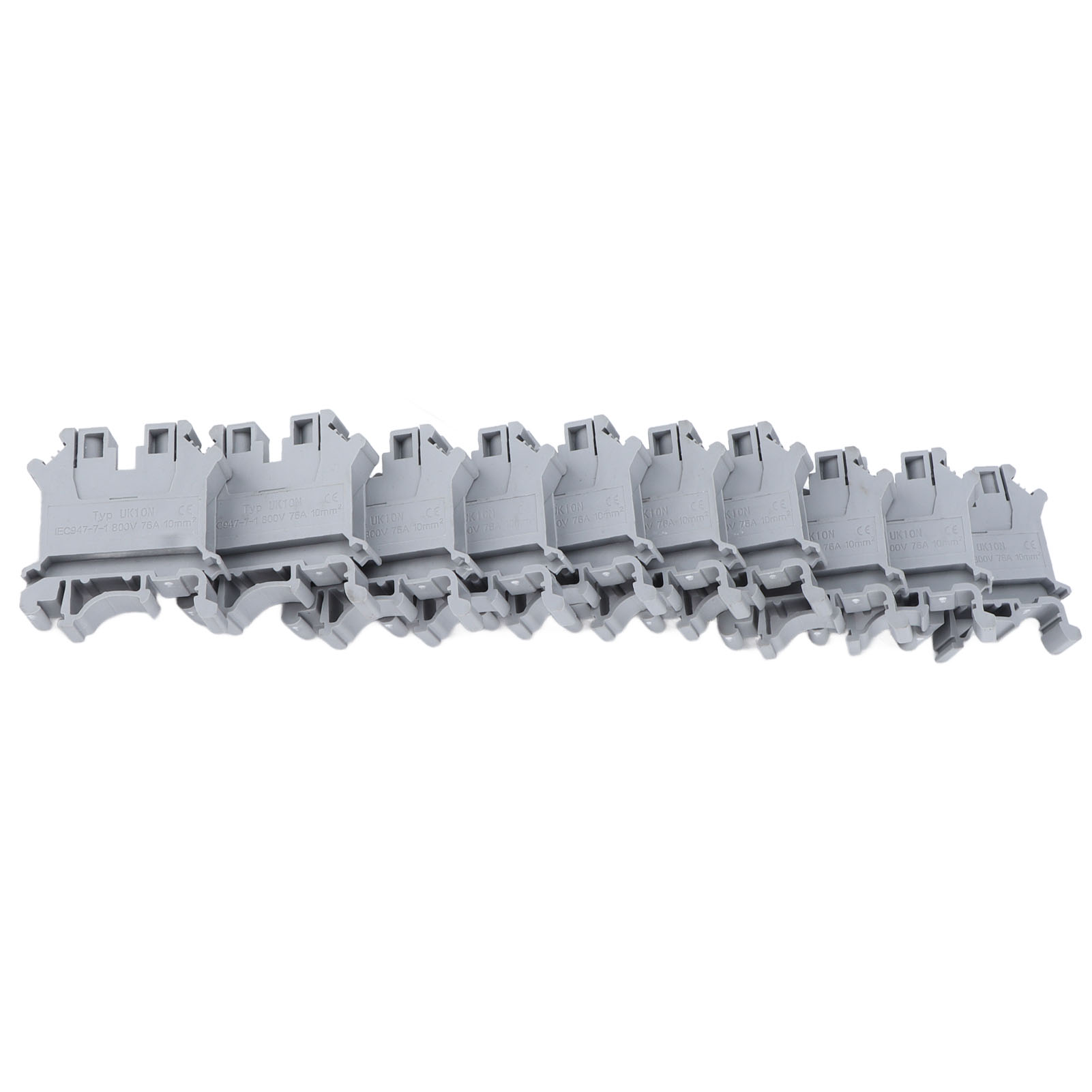 Packung Mit 50 Din-schienen-schraubklemmen, Kombinierte Kupferanschlüsse, 76 A, 800 V, Modell Uk-10n