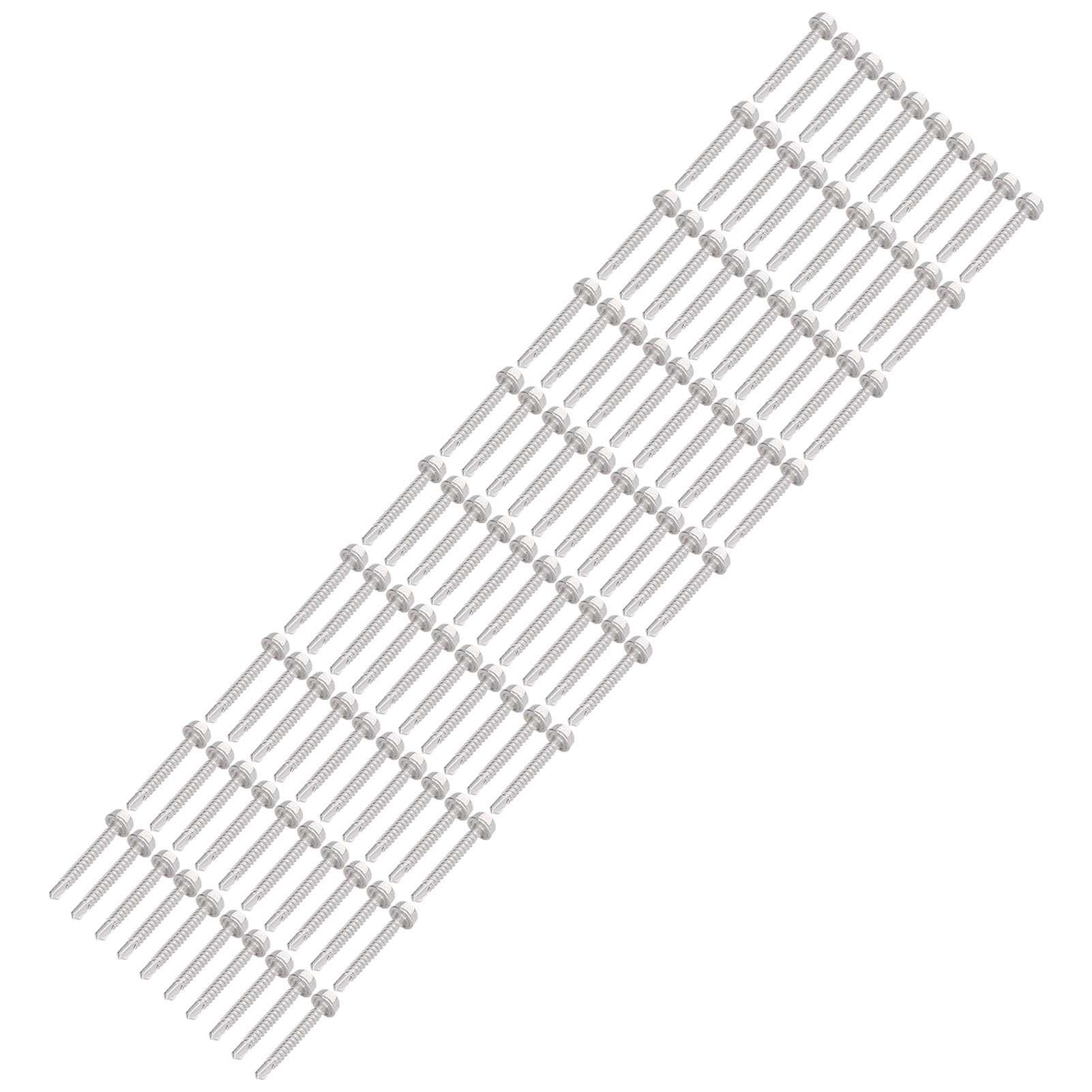 100-teiliges Set Aus Selbstbohrenden Edelstahl-maschinenschrauben, Sechskantschrauben Mit Unterlegscheiben Zur Befestigung Von Haushalts- Und Bürogeräten