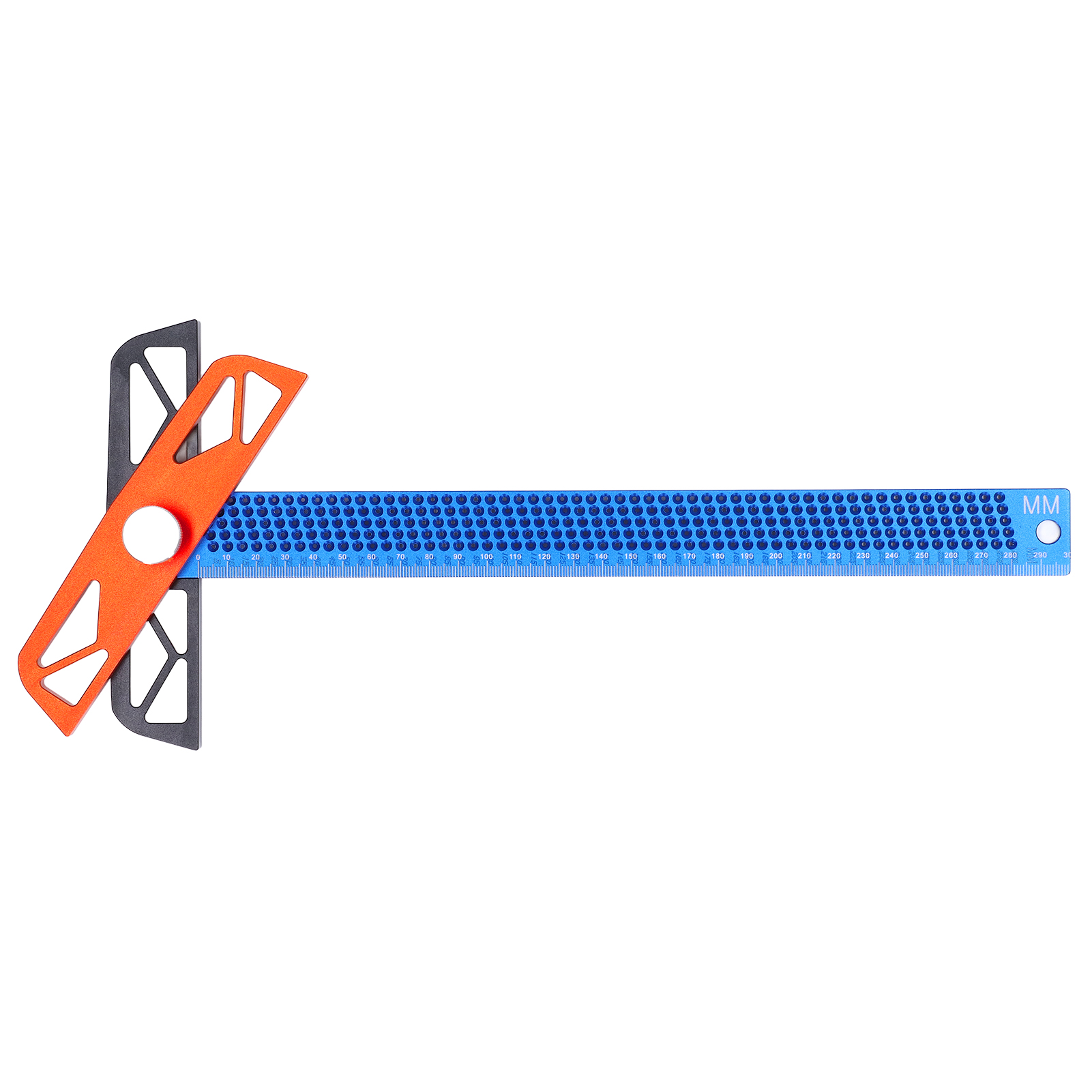 Aluminium-t-nut-lineal, 2 Längen, 300 Mm, Blau, Verstellbares, Flexibles Holzmarkierungswerkzeug Mit 2 Rückplatten, Präzisions-holzbearbeitung