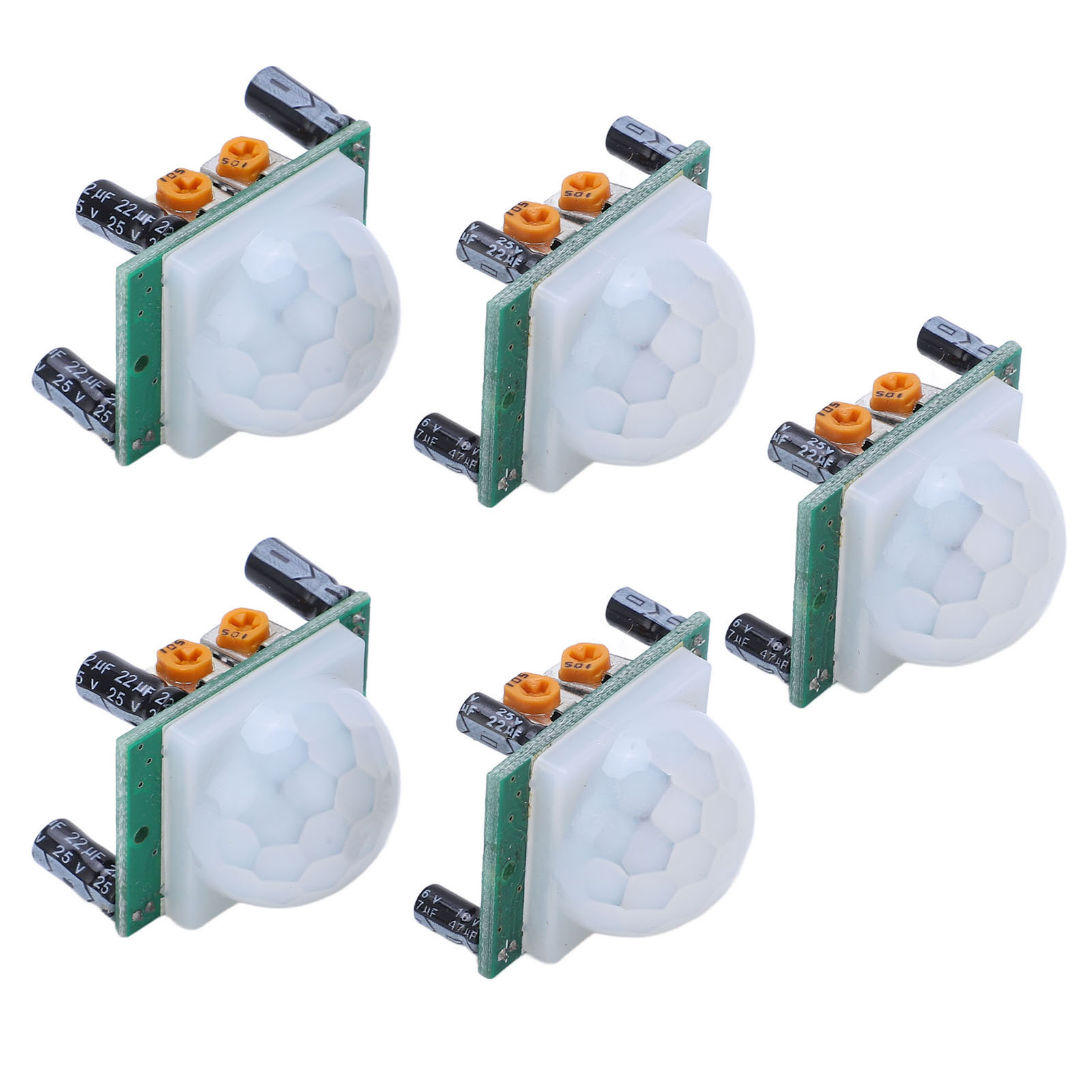5-teiliger Pir-ir-bewegungsmelder, Präzises Und Stabiles Leiterplattenmodul, Geringer Stromverbrauch, Passiver Infrarotsensor Für Alarmsysteme, Stromversorgung 4,5–20 V Dc