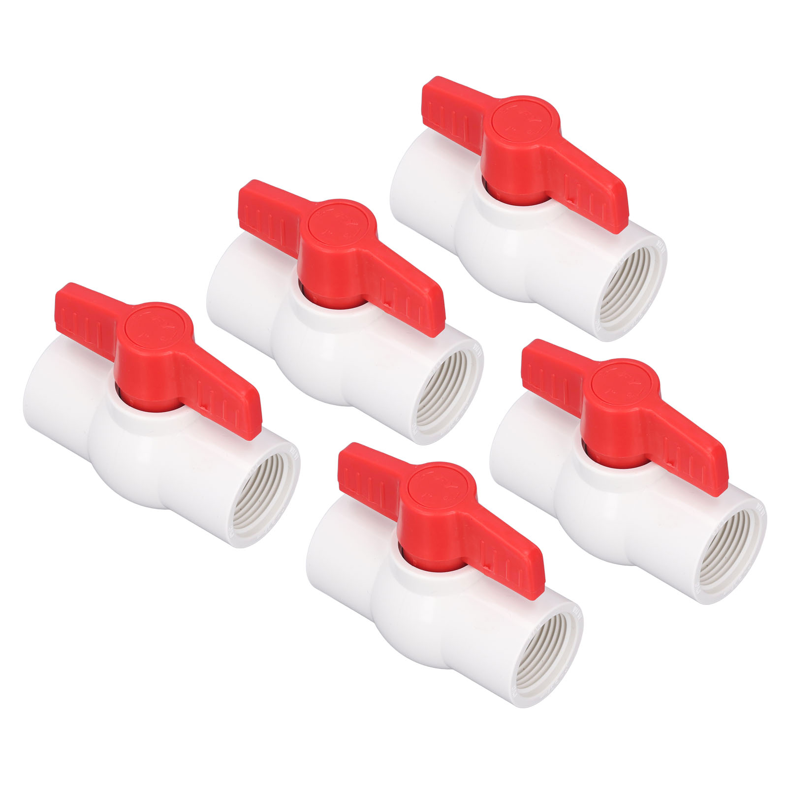 32 Mm/1,3 Zoll Pvc-flachkugelhahn, T-griff, Schwimmbadwasserventil, 5-teiliges Set, Netzschalter.