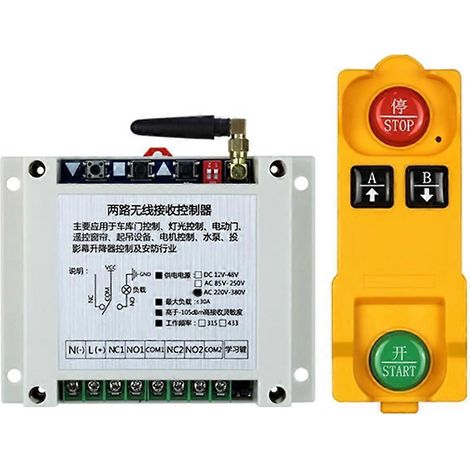 Industrielle Funkfernbedienung 315/433 Mhz, 2-kanal-funkschalter Für Ac220-380v, Mit Einer Einzelnen 315-mhz-fernbedienung