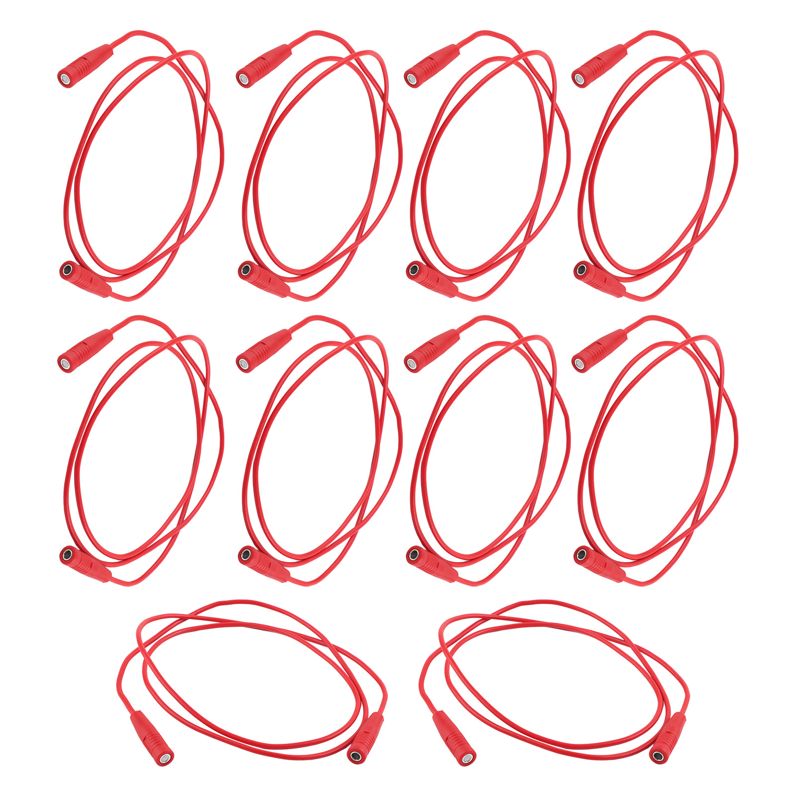 Satz Mit 10 Bananensteckern (4 Mm, Weiblich-weiblich), 0,75 Mm² Prüfkabel, Rote Messverlängerung J.70029