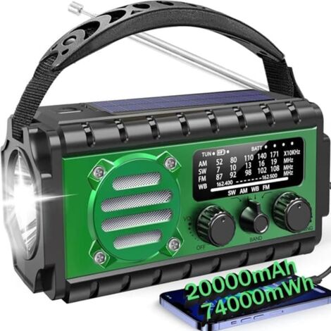 Tragbares, Solarbetriebenes Überlebensradio Mit Am/fm/oc, Taschenlampe Und Sos-notrufsignal