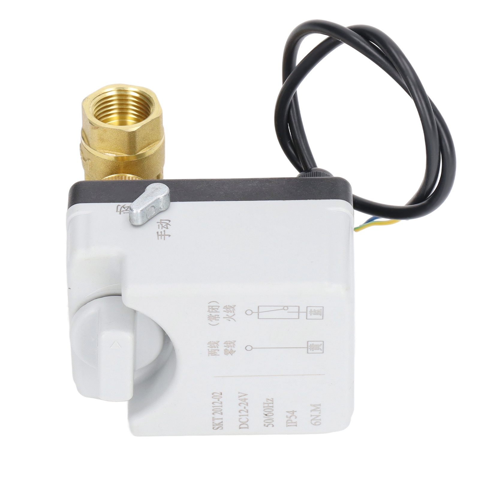 Motorisiertes 2-draht-2-wege-magnetventil, Normalerweise Geschlossen, Dn15, Messing/abs, 12–24 V Dc Für Heizung Und Bewässerung