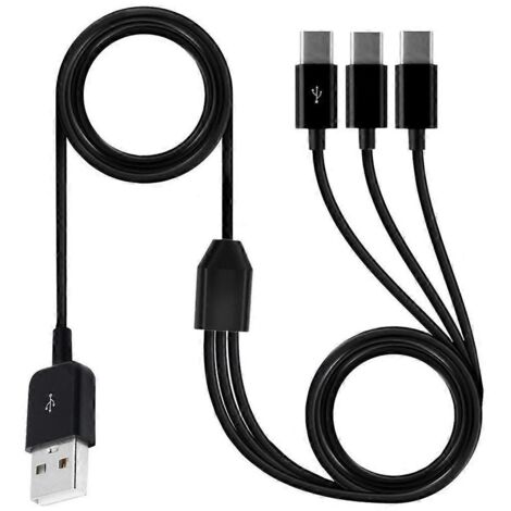 Usb-c-splitterkabel, 3 Männliche Typ-c-anschlüsse Zum Laden Und Synchronisieren, 30 Cm – 3-in-1