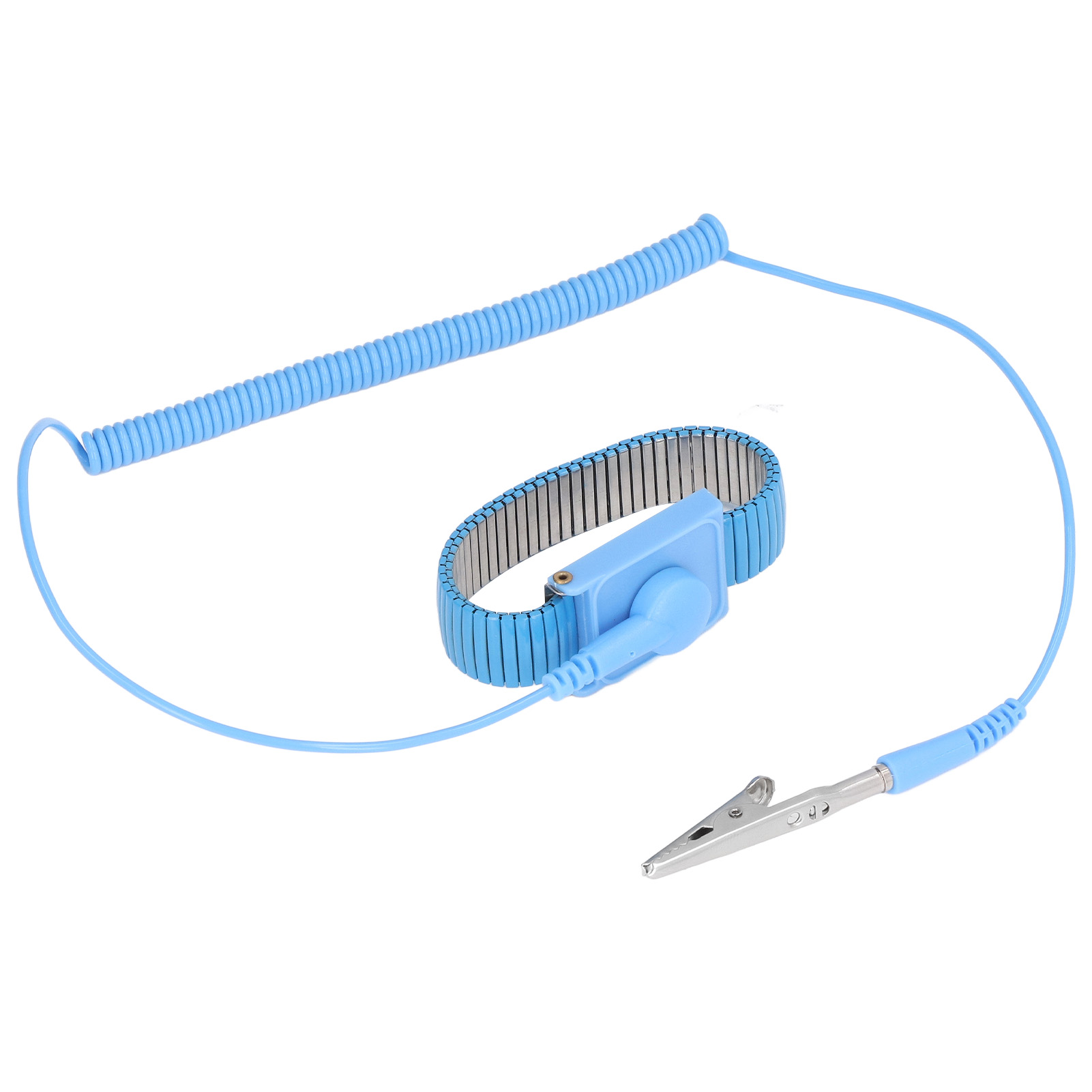 Esd-antistatik-erdungsarmband, 1,8 M Langes, Drahtverstärktes Metallband, Werkstatt, Blaues Kabel, Leitfähiges Armband