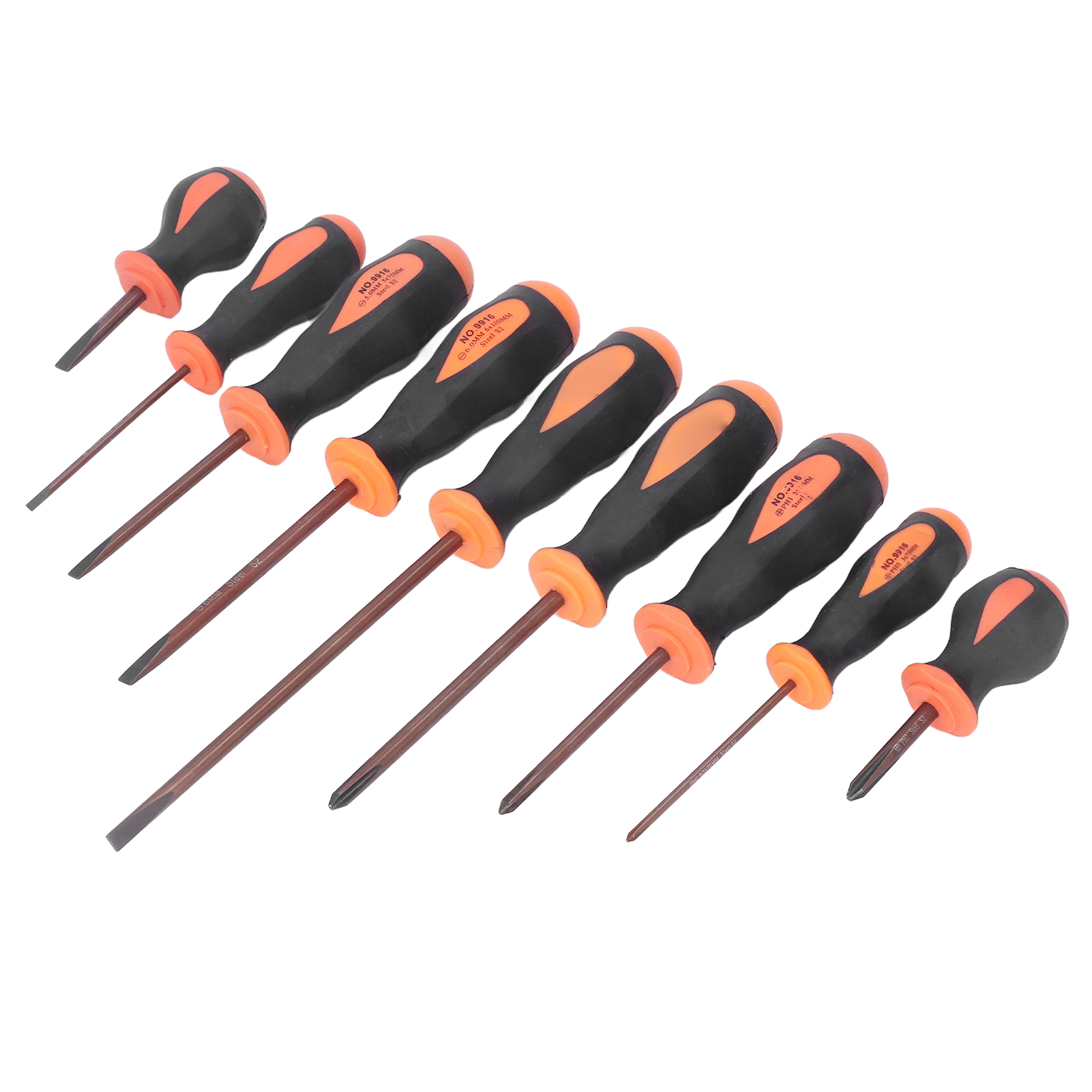 Set Mit 9 Magnetischen Schraubendreherbits Aus S2-legierungsstahl, Kreuzschlitzkopf, Ergonomischer Griff, Profi-set.