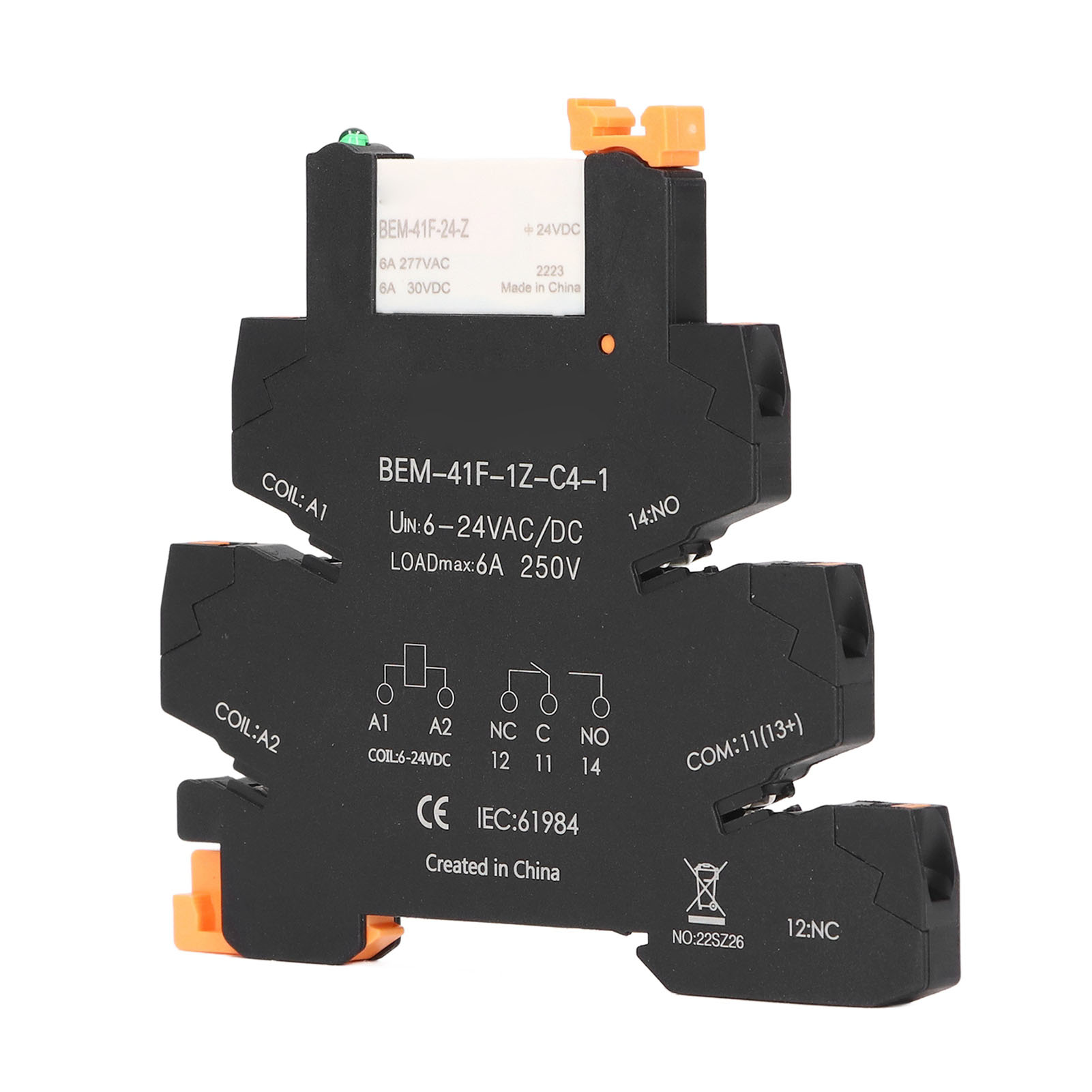 Ultradünnes Halbleiterrelais, Din-schienenmontage, Dc/ac-steuerung, 6a Spdt Ssr-modul, 6-24v Spannung, Wechslerkontakt.