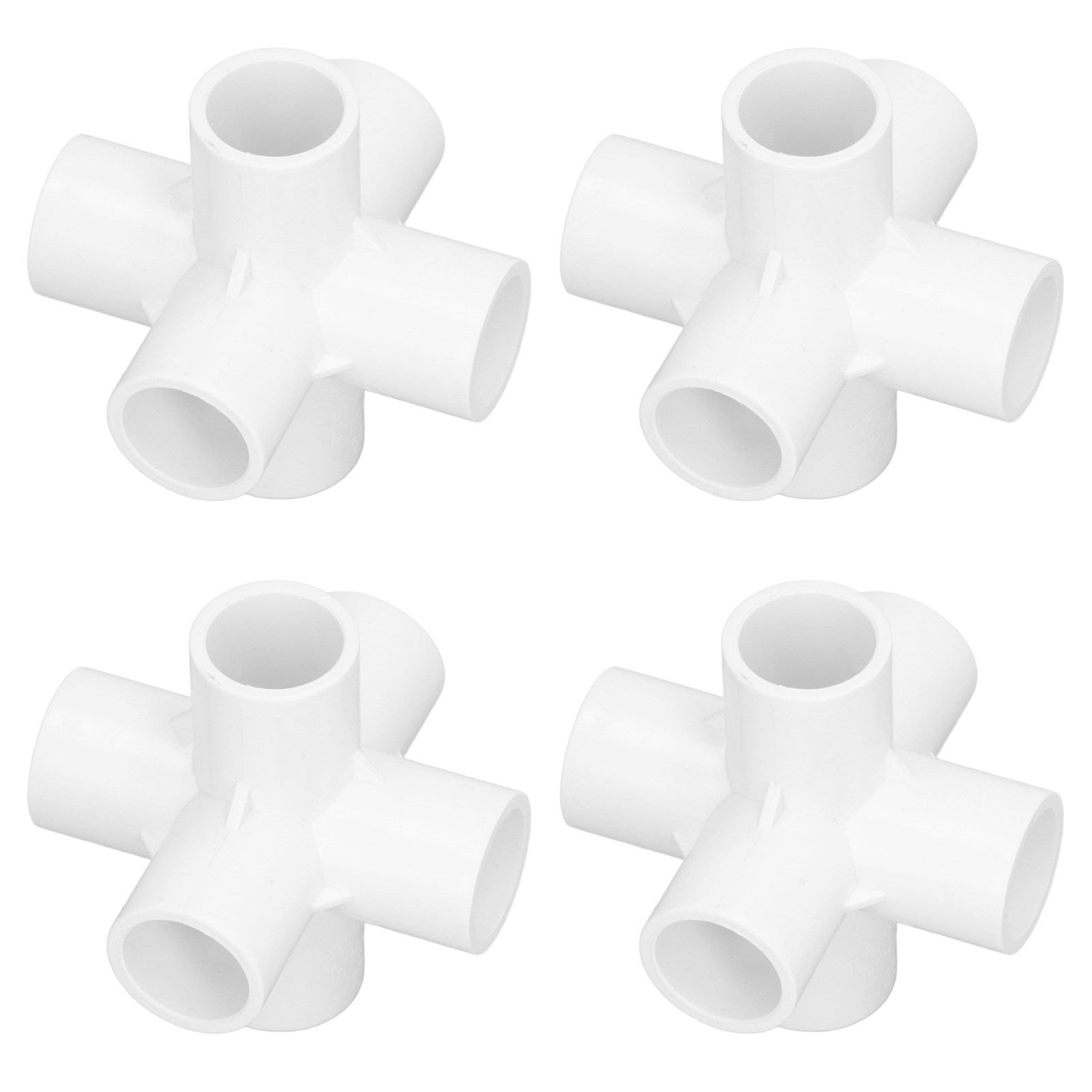 20-mm-pvc-fitting, 10 Stück, 6-wege-winkel, Weißer Kunststoffverbinder, 20-mm-innenrohrwinkel, Mehrfachverbindung, Sanitärzubehör.