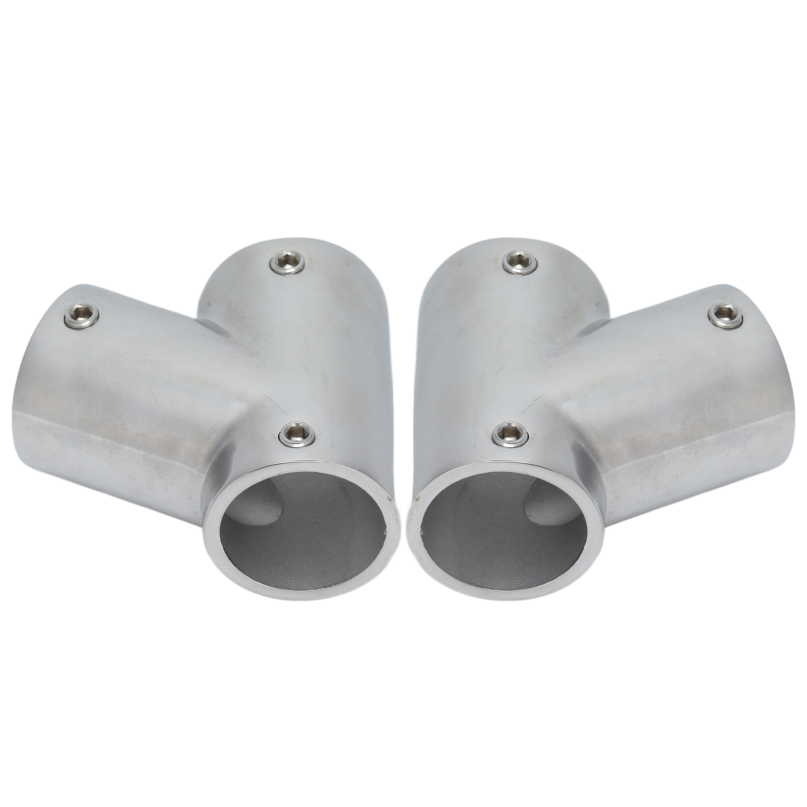Paar 60°-bootsgeländerbeschläge Aus Seewasserbeständigem Edelstahl 316, Linke Und Rechte Beschläge, Ø25 Mm (1 Zoll), Deckzubehör Für Handläufe, 2er-set.