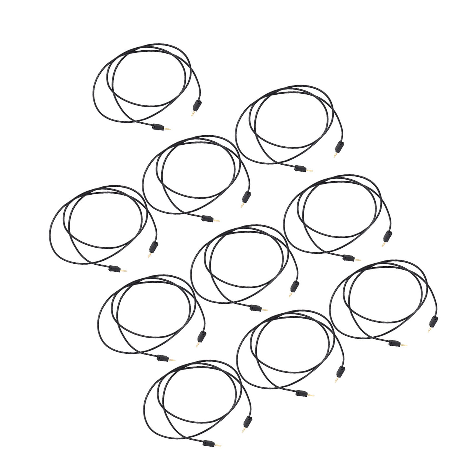 Set Mit 10 Schwarzen 2-mm-bananensteckern Für Messleitungen, Messingstecker, Pvc-kabel Für Multimeter, Elektrische Messleitungen.