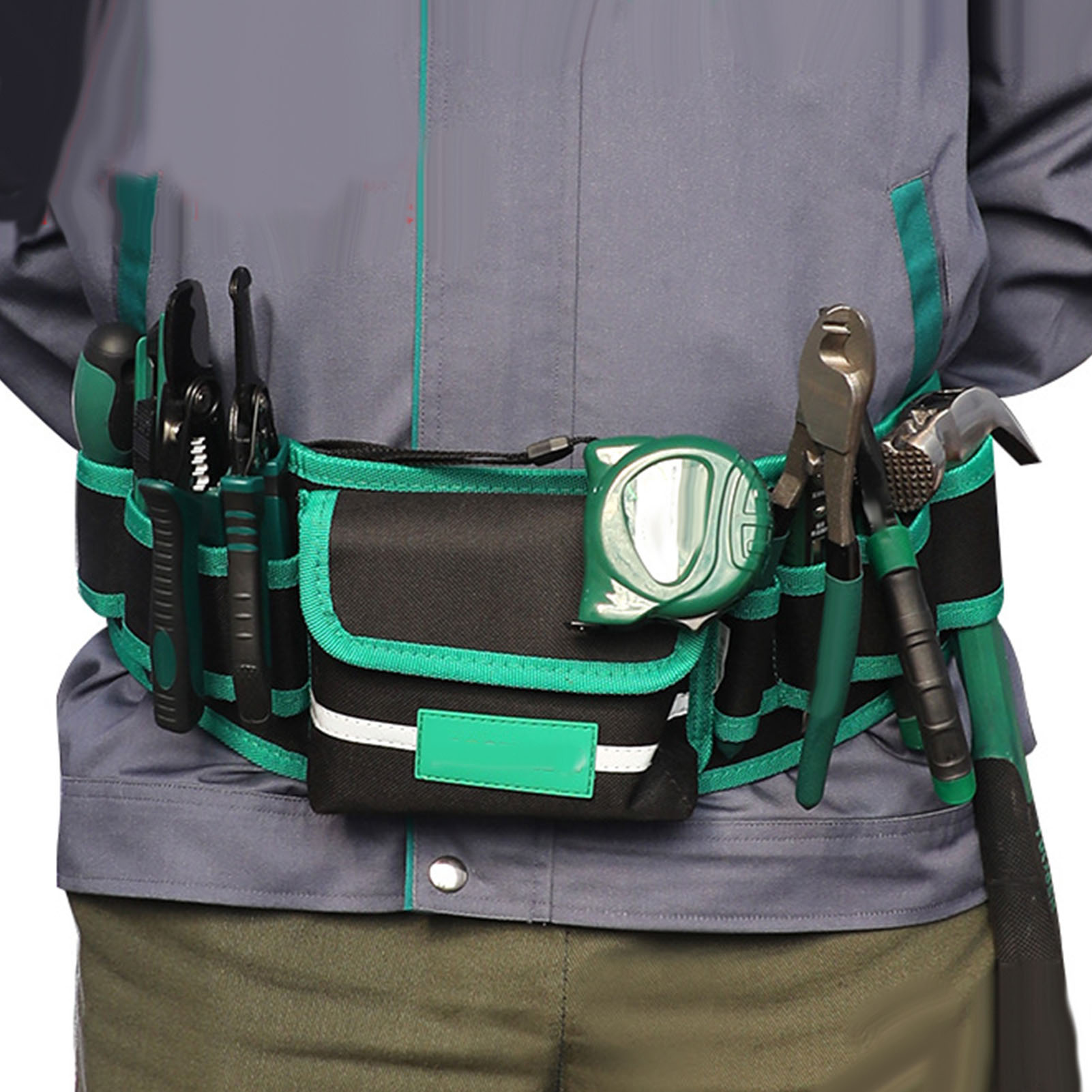 Große Werkzeugtasche Aus Wasserdichtem Oxford-gewebe Mit Großem Fassungsvermögen, 5 Bohrerfächern, Schultergurt, 280 X 100 X 350 Mm