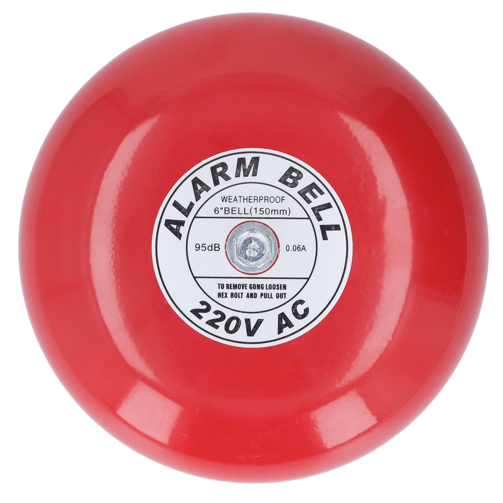 Elektrische Feuermelderglocke Aus Metall, Rund, 15 Cm Durchmesser, 95 Db, 220 V, Zubehör Für Zuhause, Hotel, Boot