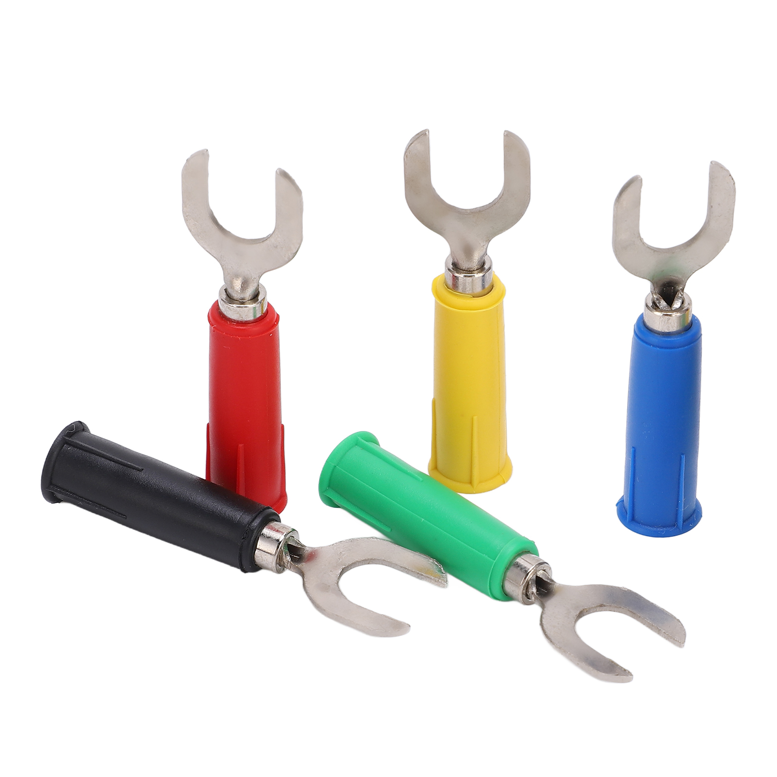 Packung Mit 10 U-förmigen Gabelverbindern Aus Messing, 8 Mm Durchmesser, Pvc-lötanschluss, 4 Mm Bohrung, Y-förmiger Bananenstecker, Kfz-verkabelung