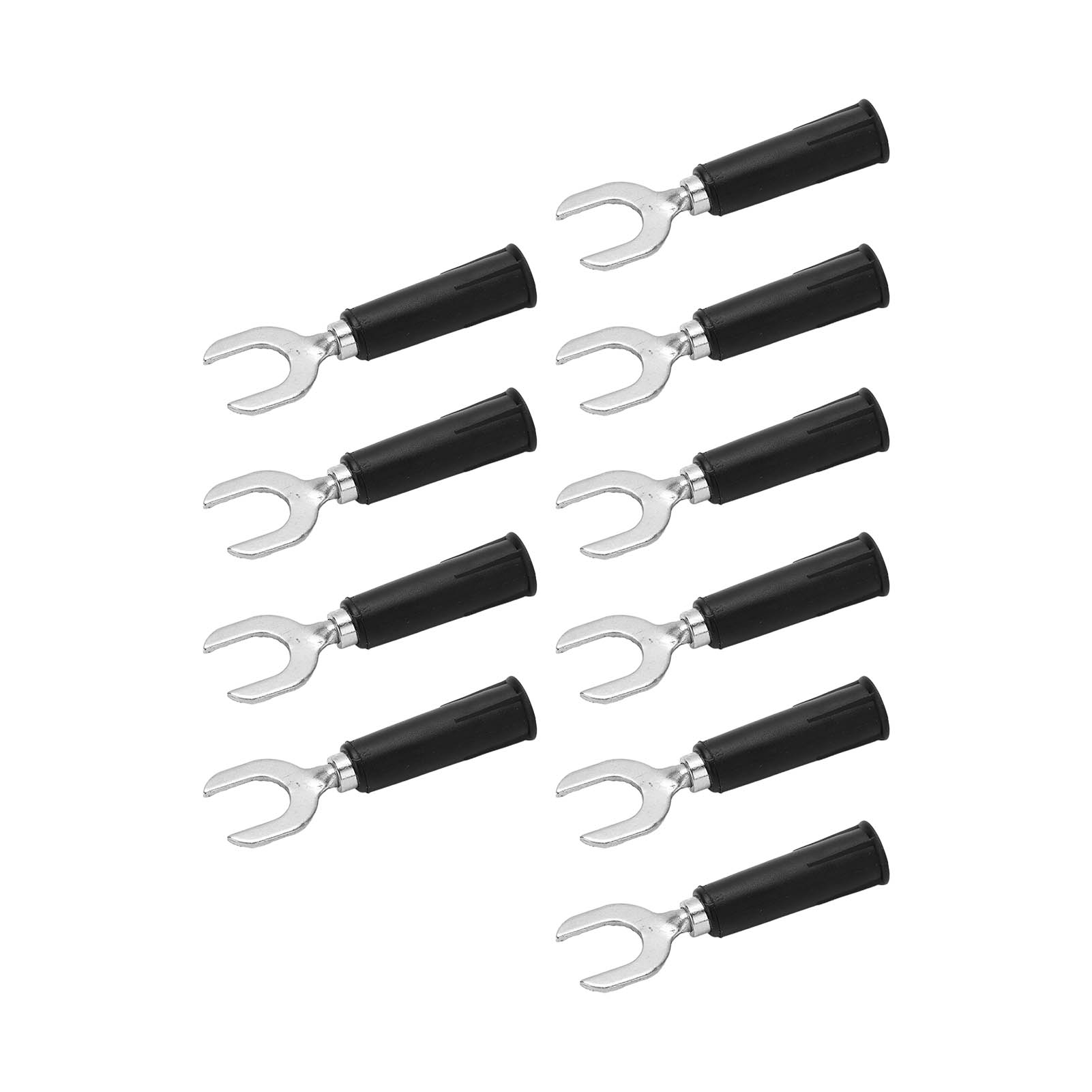 Elektrische Steckverbinder, 10 Stück, Bananenstecker, Gabelstecker, Kupfer, Pvc, 4-mm-loch, 8-mm-loch, U-förmiger Klemmenblock, Schwarz
