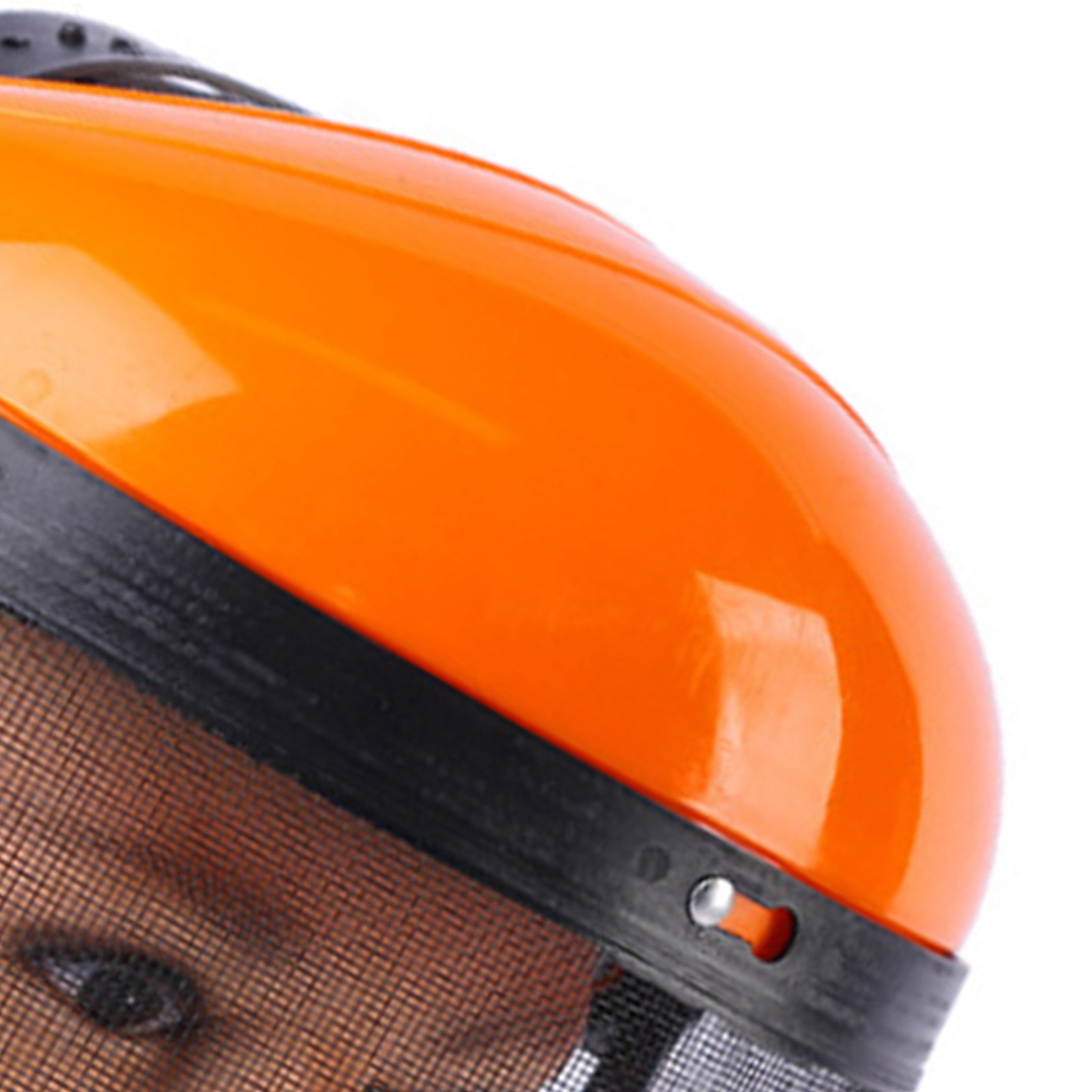 Orangefarbene Gartenschutzmaske, Visier Aus Stahlgewebe, Spritzwassergeschützter Gesichtsschutz, Am Kopf Befestigte Rasenmähermaske, Vollständiger Schutz Beim Mähen Und Bei Arbeiten Im Freien