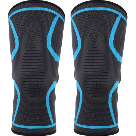 Hellblaue Elastische Fitness-kniebandage Zum Laufen Und Radfahren, Geeignet Für Sport Und Fitnessstudio.
